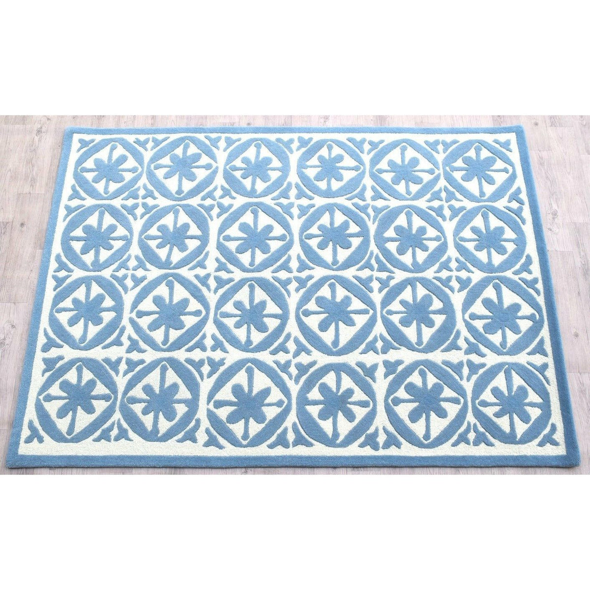 Capri Wool Rug Blue handtufted wool Organic Weave Shop 