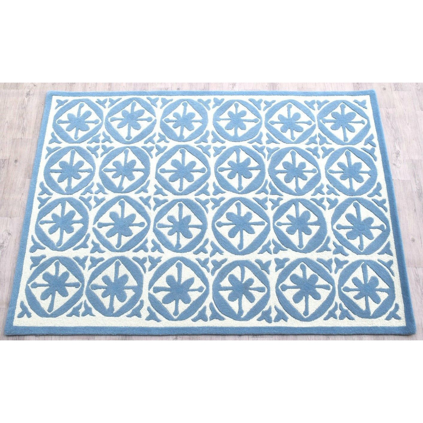 Capri Wool Rug Blue handtufted wool Organic Weave Shop 