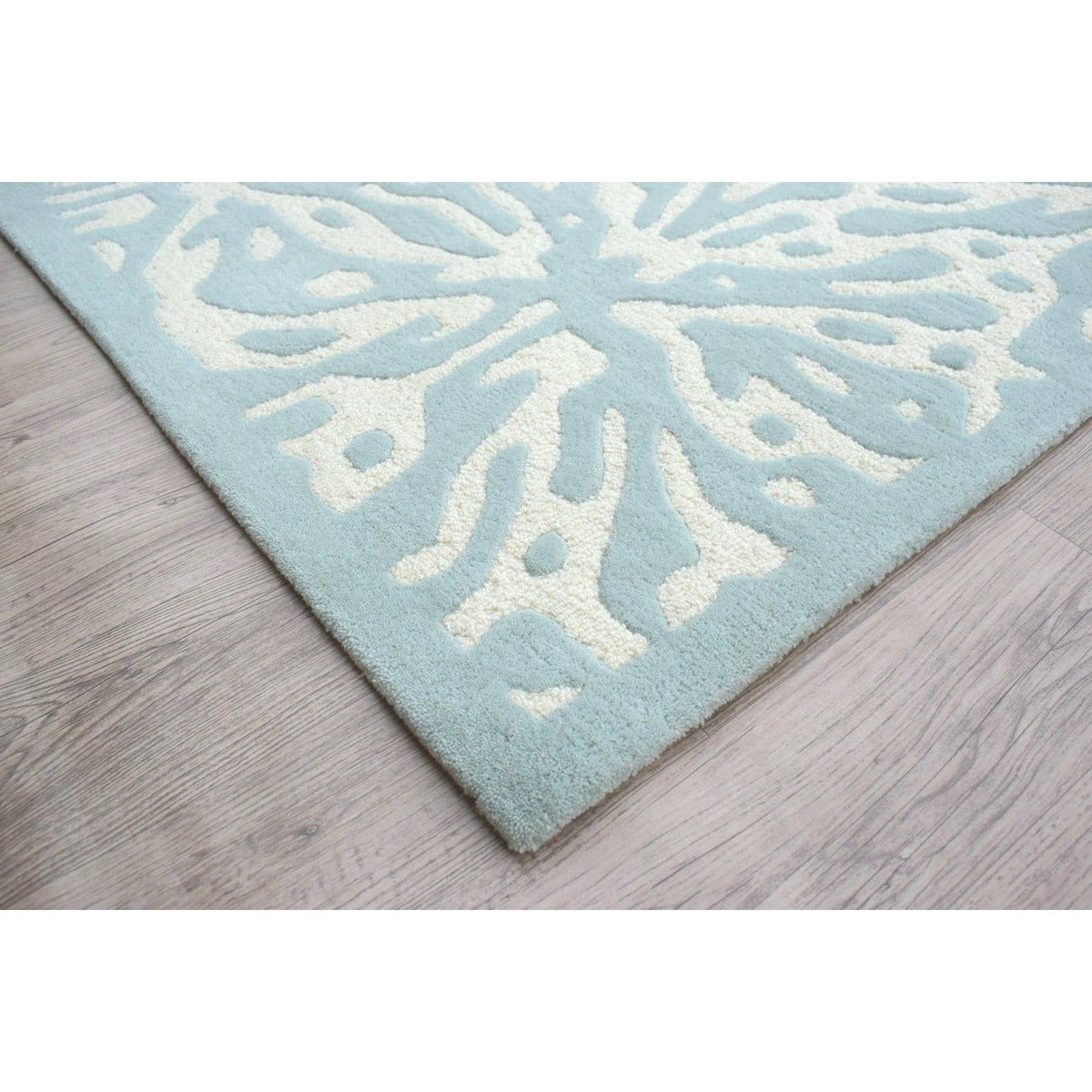 Quinn Turquoise Blue Wool Rug handtufted wool Organic Weave Shop 2&#39;9&#39;&#39; x 10&#39; Turquoise 