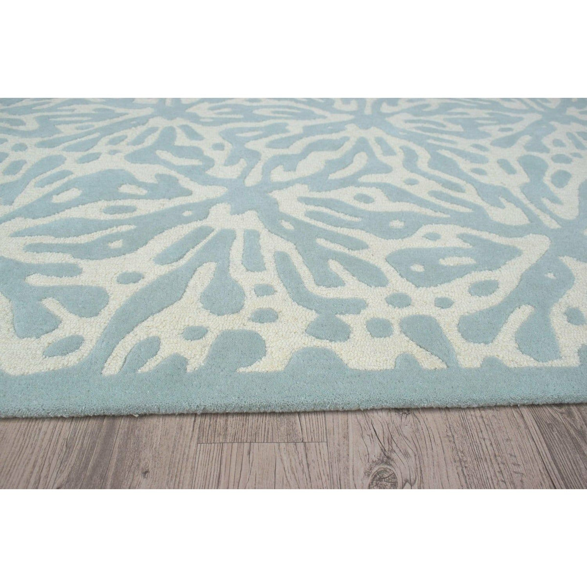 Quinn Turquoise Blue Wool Rug handtufted wool Organic Weave Shop 
