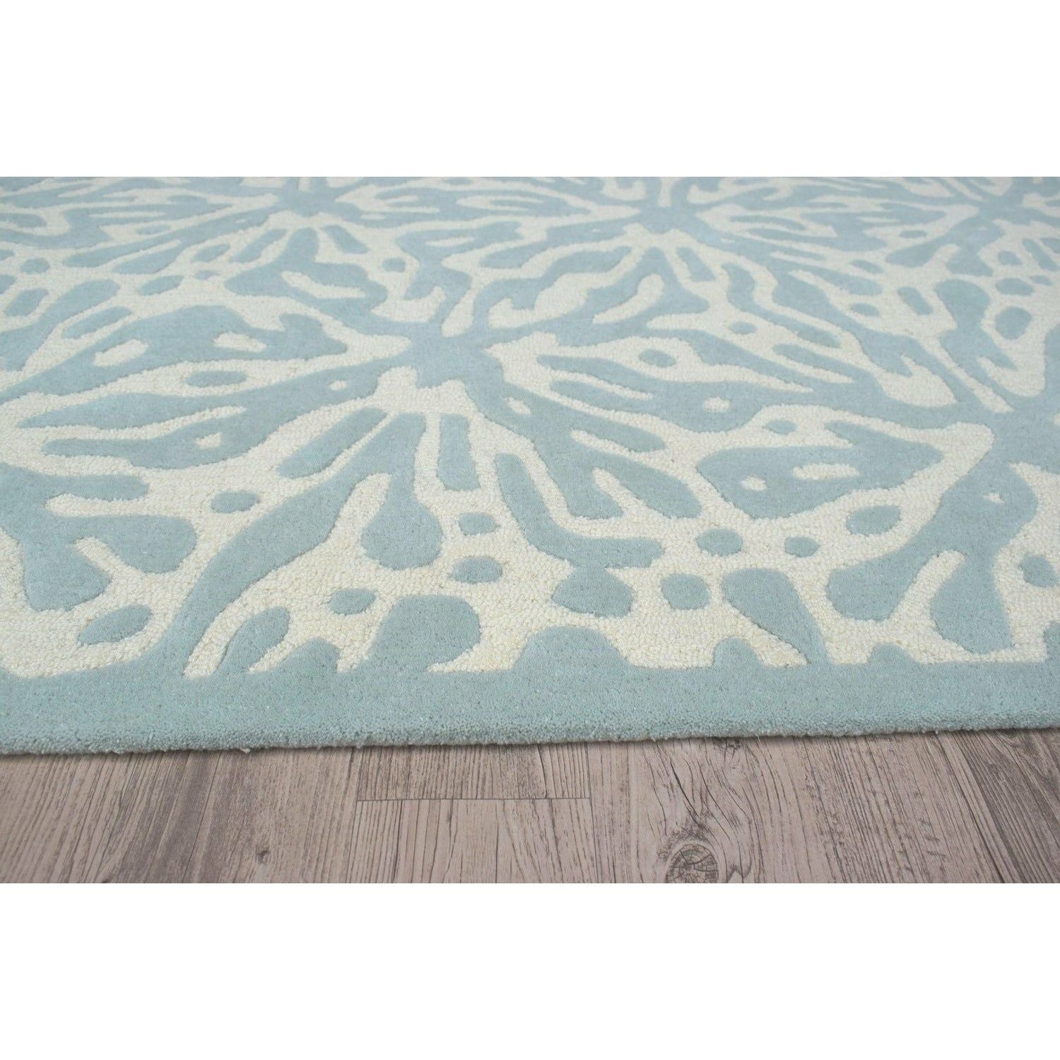Quinn Turquoise Blue Wool Rug handtufted wool Organic Weave Shop 