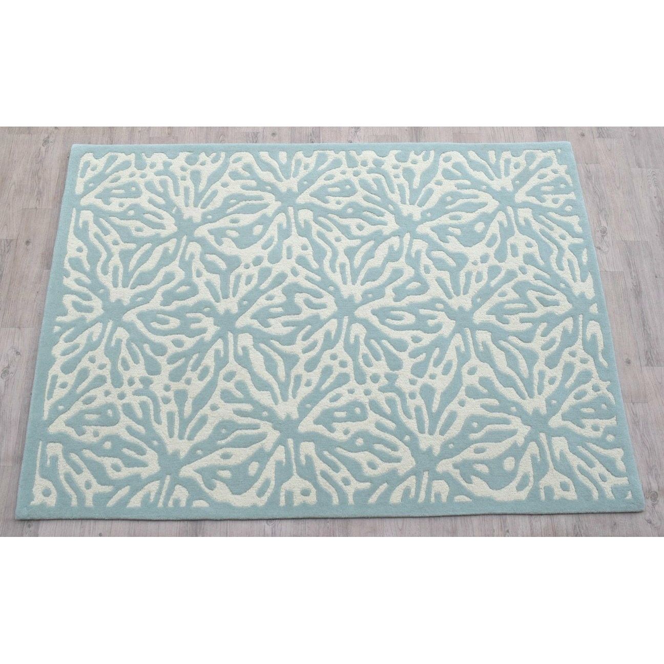 Quinn Turquoise Blue Wool Rug handtufted wool Organic Weave Shop 