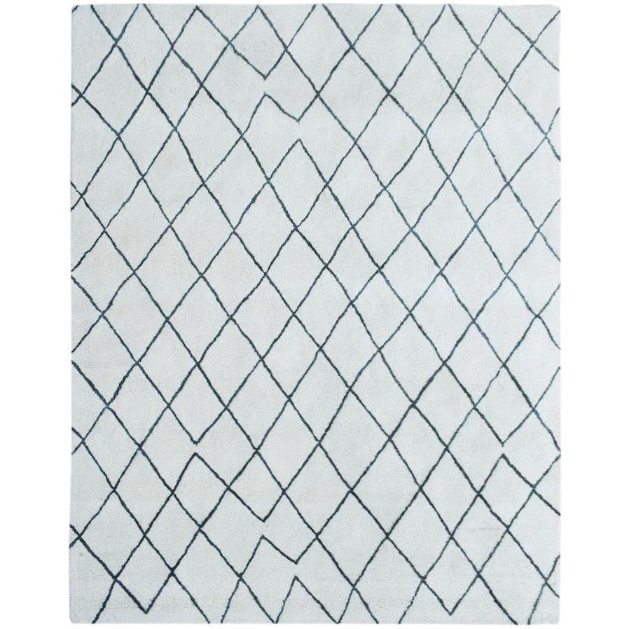 Rebel Hope Wool + Cotton Shag Ivory Grey 8x10 handtufted wool + cotton shag Organic Weave Shop 