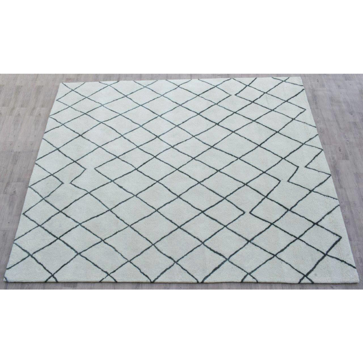 Rebel Hope Wool + Cotton Shag Ivory Grey 8x10 handtufted wool + cotton shag Organic Weave Shop 