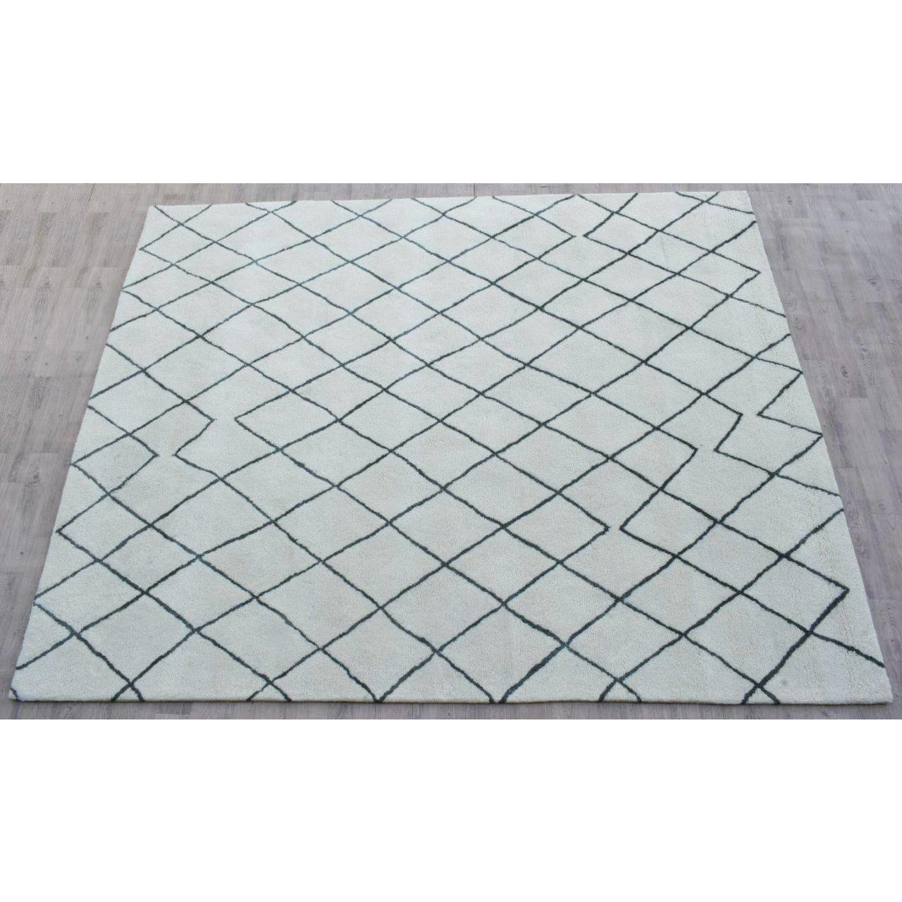 Rebel Hope Wool + Cotton Shag Ivory Grey 8x10 handtufted wool + cotton shag Organic Weave Shop 