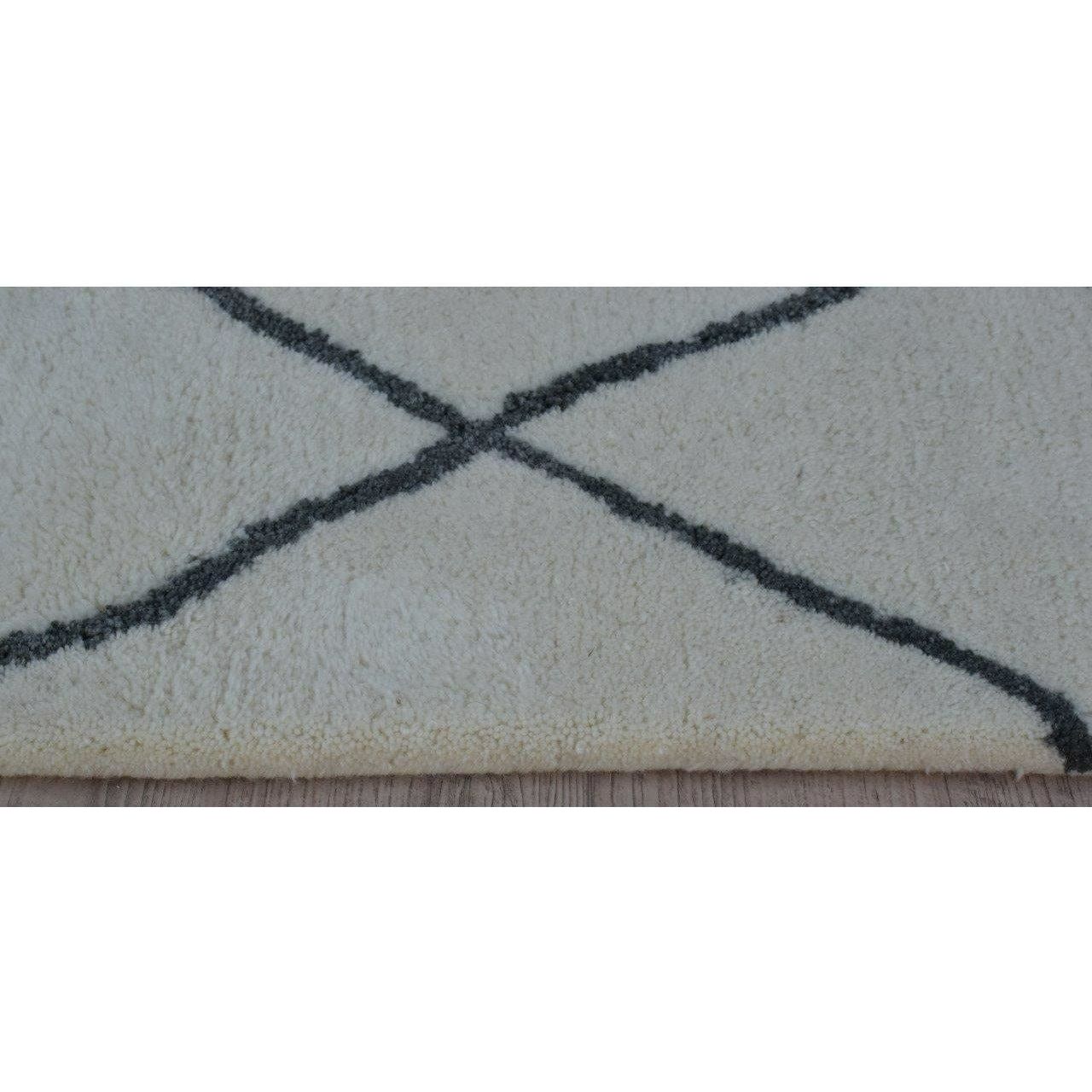 Rebel Hope Wool + Cotton Shag Ivory Grey 8x10 handtufted wool + cotton shag Organic Weave Shop 