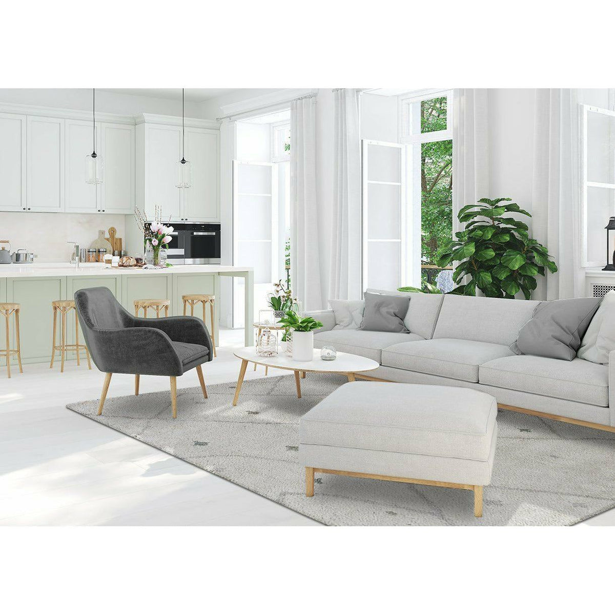 Arianna Moroccan Shag Wool Rug Lt Grey handknotted tibetan 60 knot Organic Weave Shop 