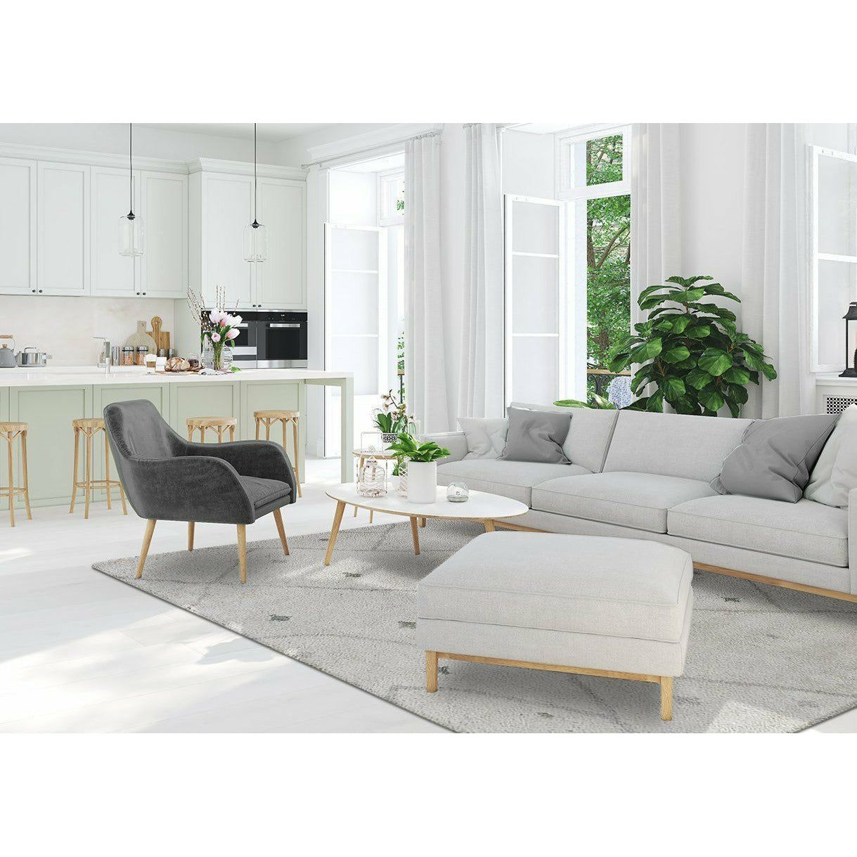 Arianna Moroccan Shag Wool Rug Lt Grey handknotted tibetan 60 knot Organic Weave Shop 2'9'' x 10' Runner Lt Grey 