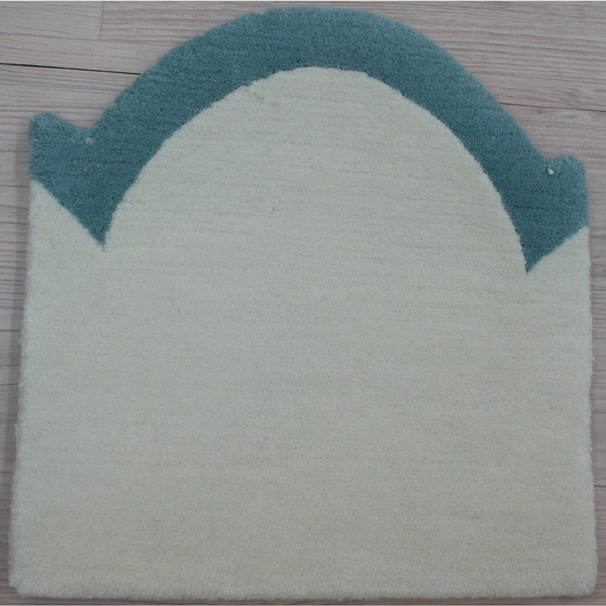 Scalloped Edge Handknotted Wool Aqua SAMPLE samples Organic Weave Shop 12&quot;x 12&quot; SAMPLE Aqua 