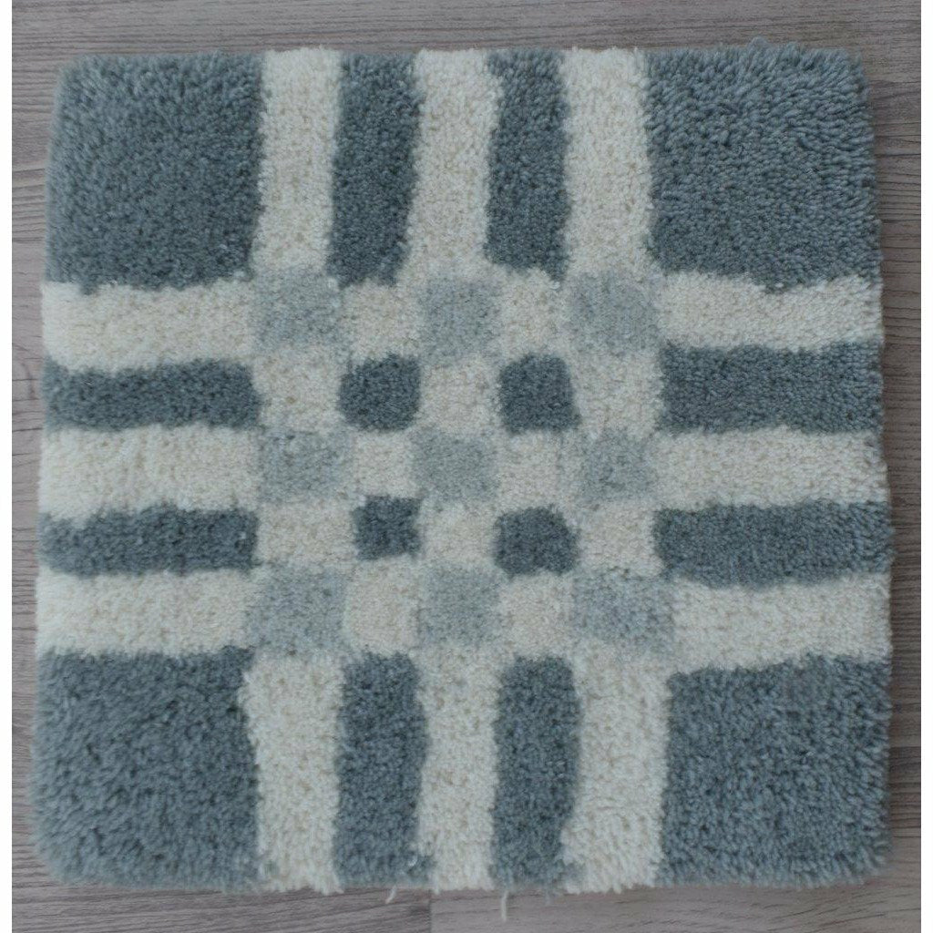 Fluffy Plaid Wool Shag Grey handtufted wool shag Organic Weave Shop 2'9'' x 10' Runner Grey Wool