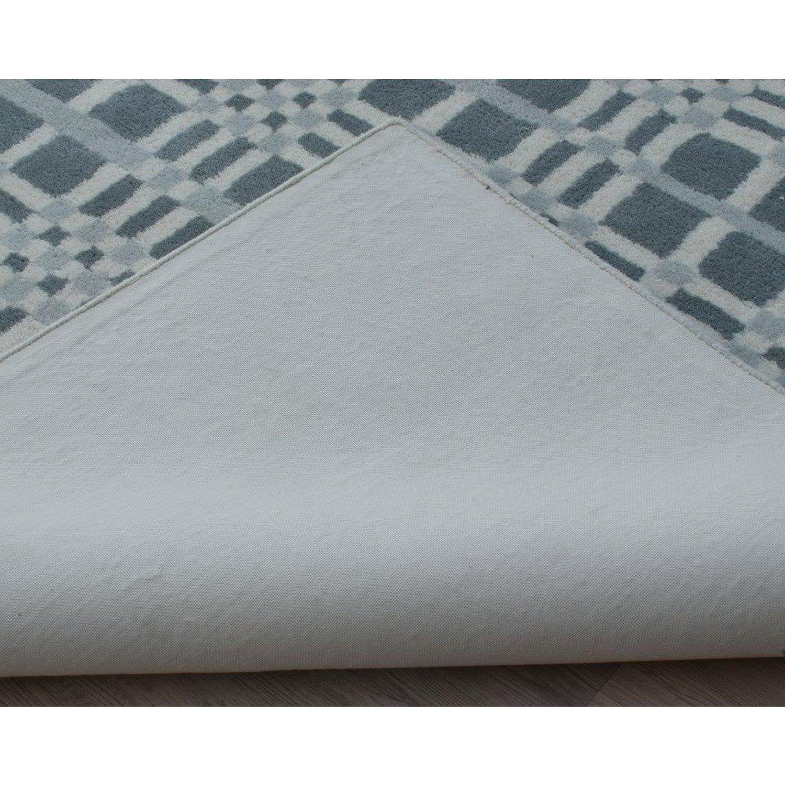 Fluffy Plaid Wool Shag Grey handtufted wool shag Organic Weave Shop 