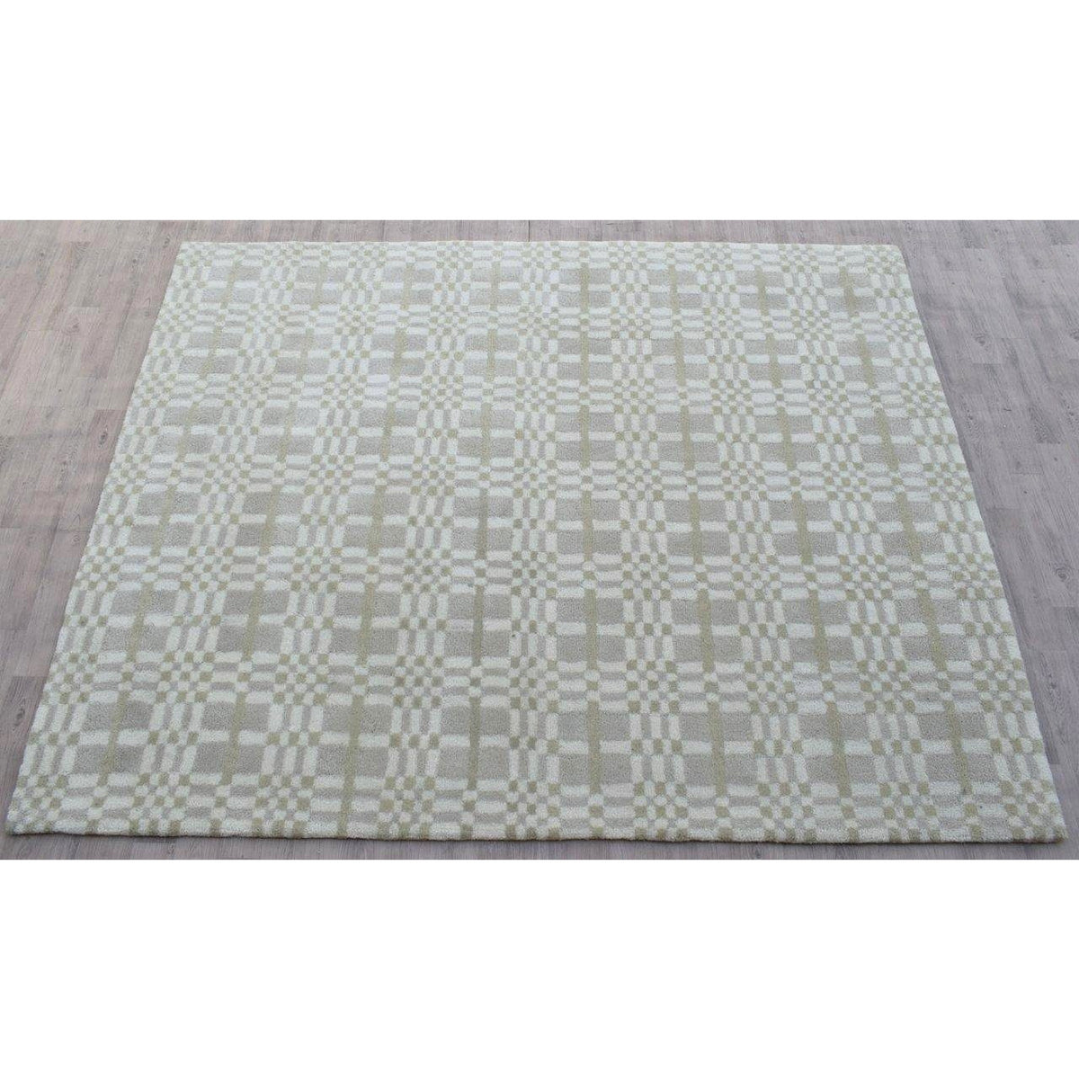 Fluffy Plaid Wool Shag Sand handtufted wool shag Organic Weave Shop 