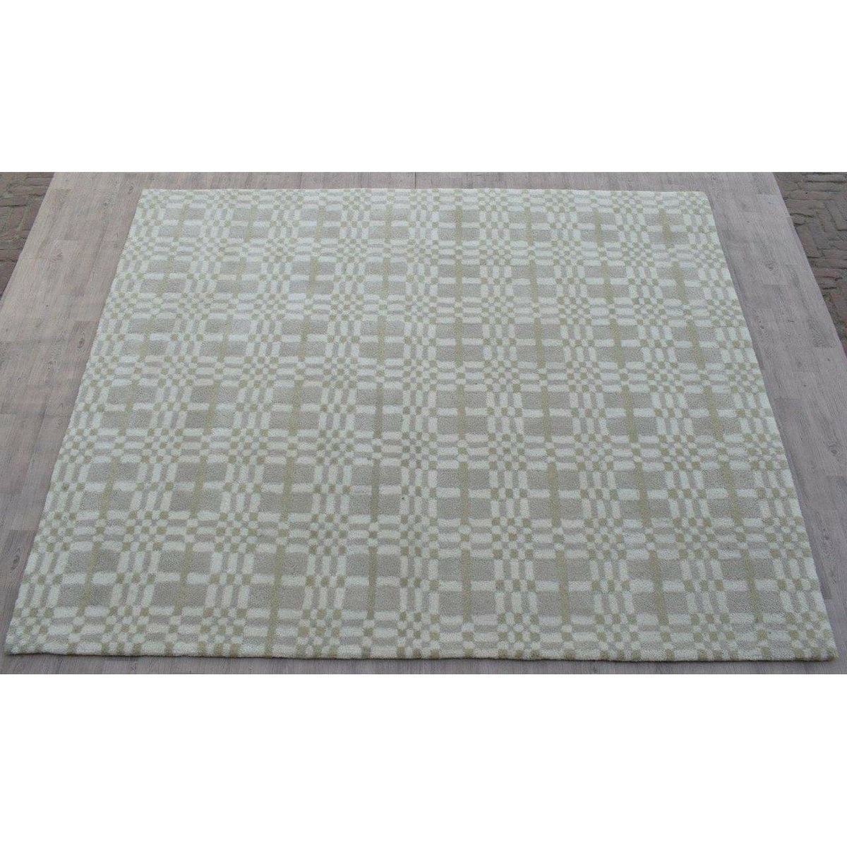 Fluffy Plaid Wool Shag Sand SAMPLE handtufted wool shag Organic Weave Shop 