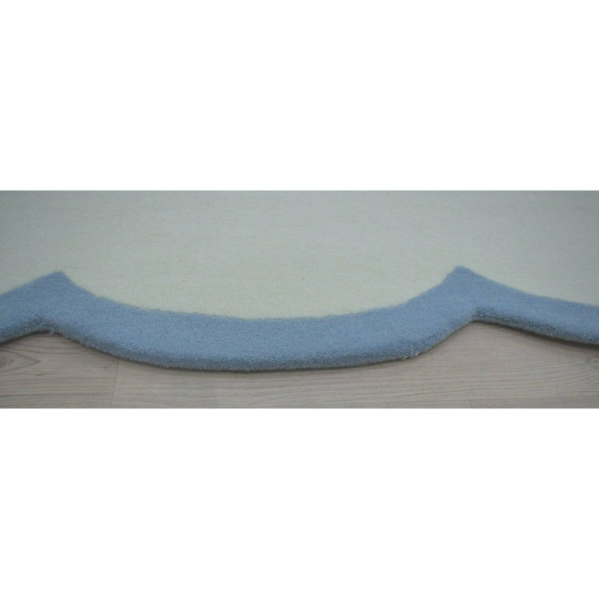 Scalloped Edge Periwinkle handtufted wool Organic Weave Shop 