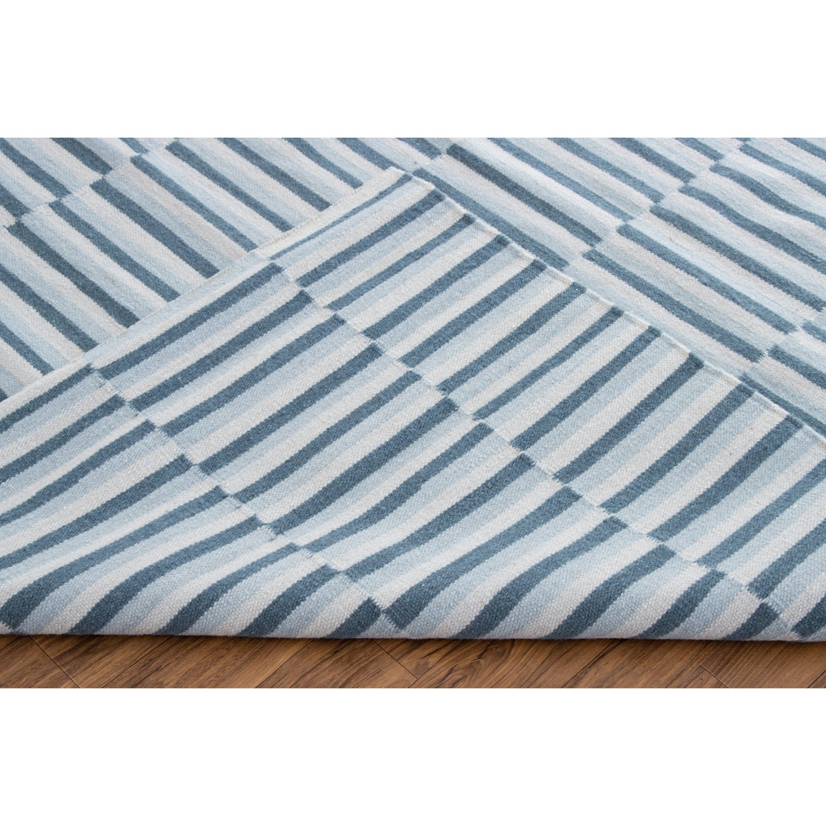 Tate Wool Flatweave Blue wool flatweave Organic Weave Shop 