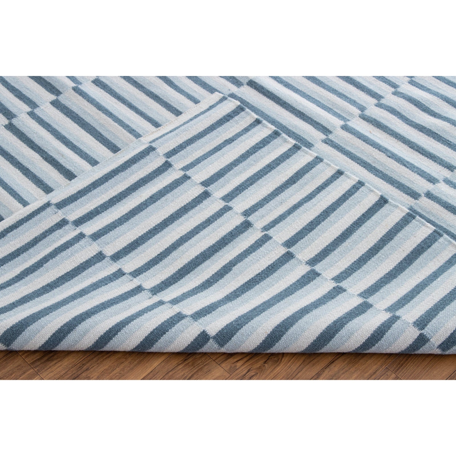 Tate Wool Flatweave Blue wool flatweave Organic Weave Shop 