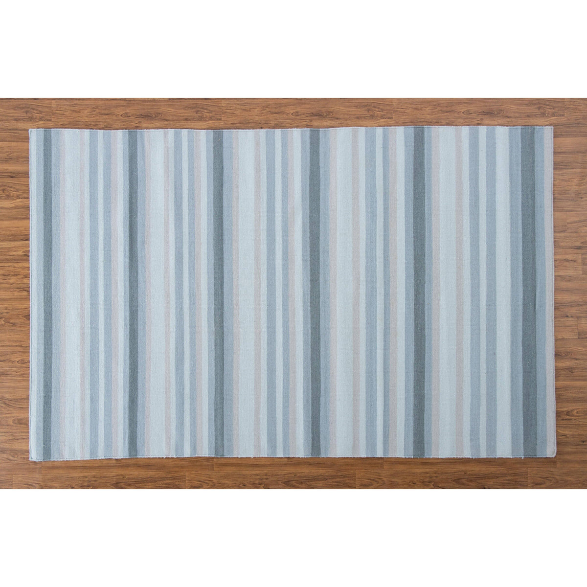 Blue Stripe Wool Flatweave SAMPLE samples Organic Weave Shop 