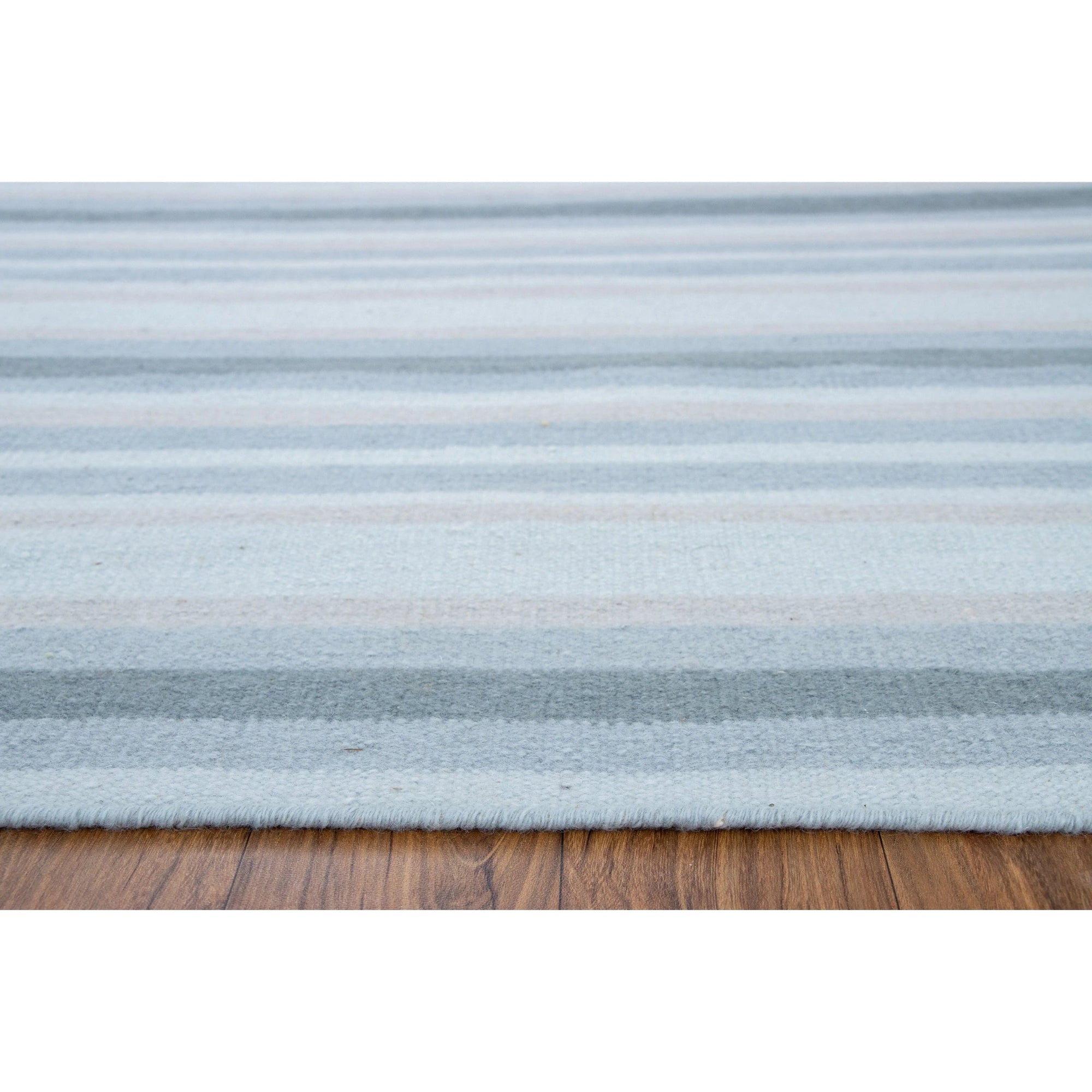 Blue Stripe Wool Flatweave SAMPLE samples Organic Weave Shop 