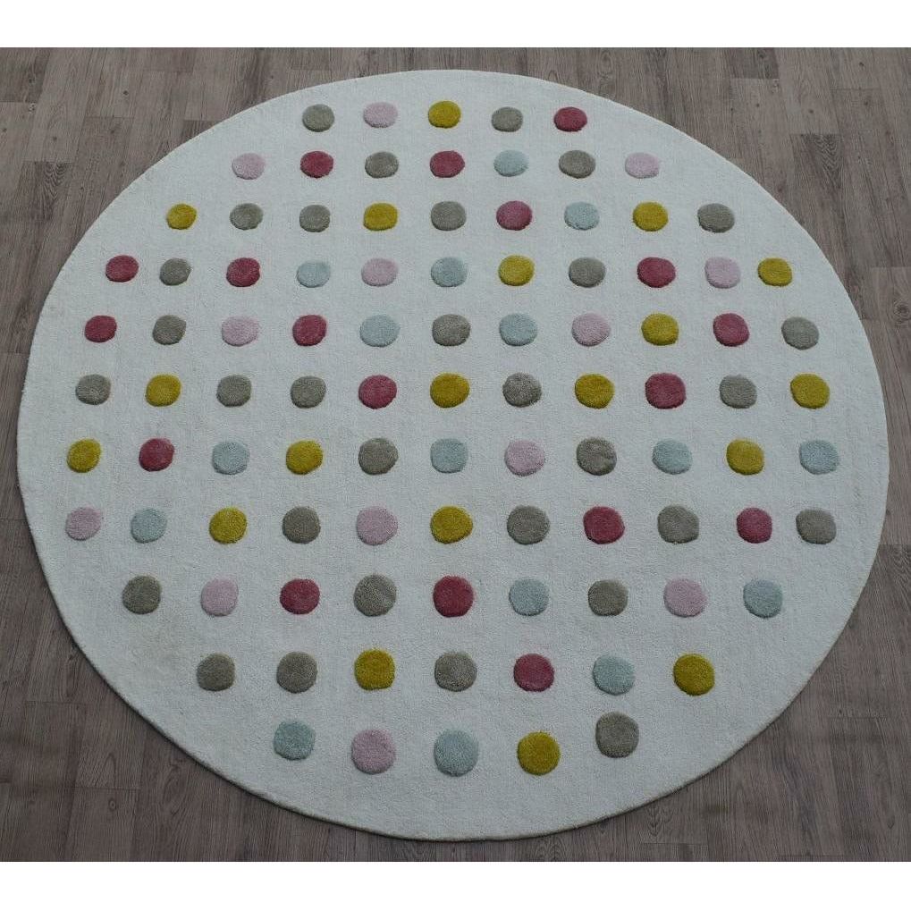 Pom Pom Party children's Organic Weave Shop 6' Circle/Round 