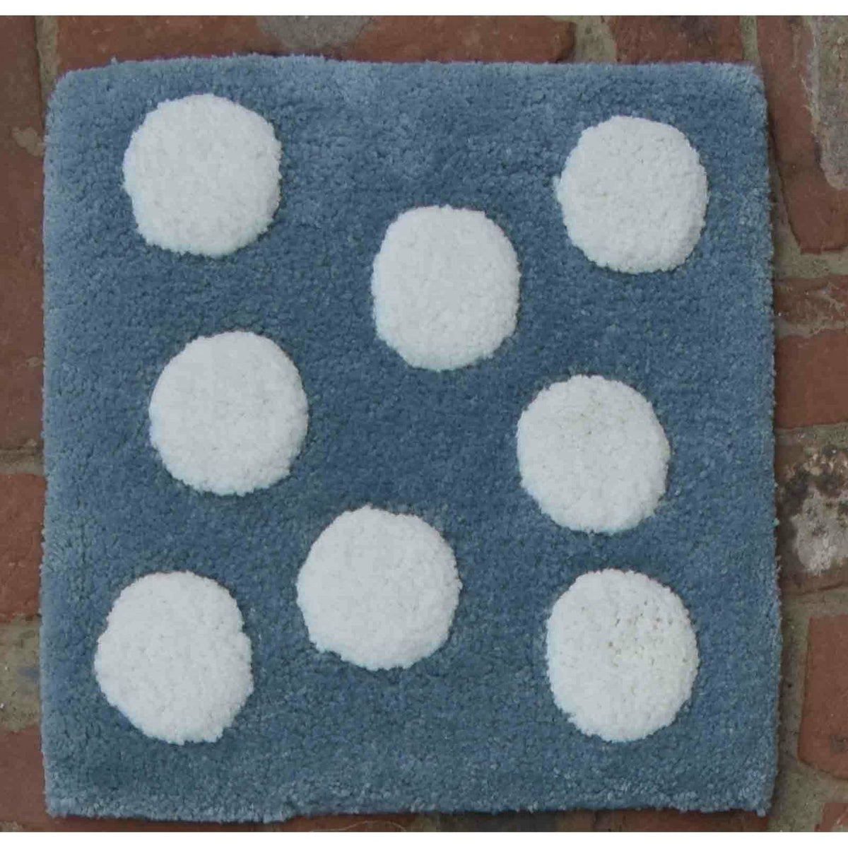 Polka Dot Blue handtufted cotton Organic Weave Shop 