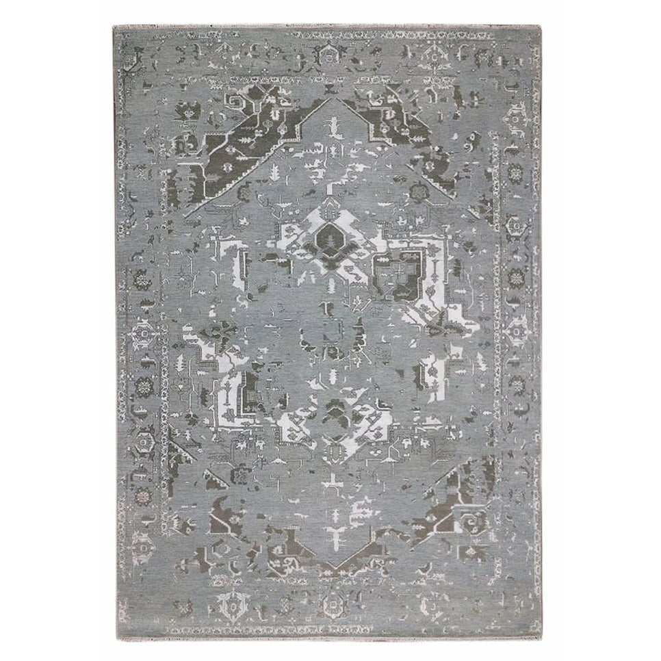 Denver Grey - Handknotted Persian Knot handknotted tibetan 60 knot Organic Weave Shop 6x9 