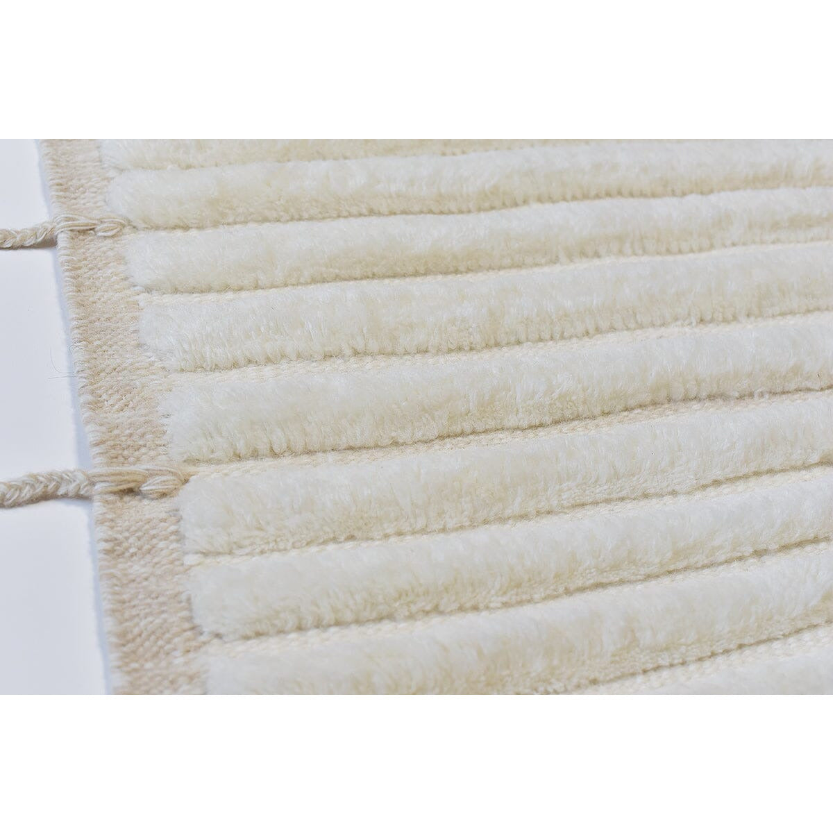 Taylor Ivory Wool Handknotted with Shag Pile SAMPLE Organic Weave Shop 