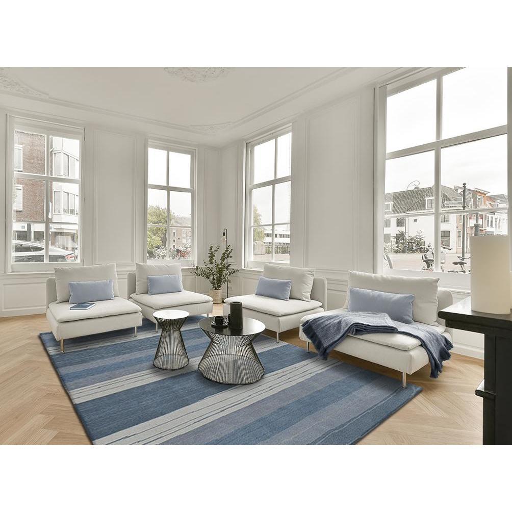 High Tide Wool Handknotted Blue handknotted tibetan 60 knot Organic Weave Shop 6' x 9' Blue 