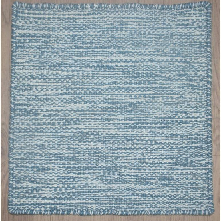 Signature Strie Cotton Flatweave Blue SAMPLE samples Organic Weave Shop 12x12 