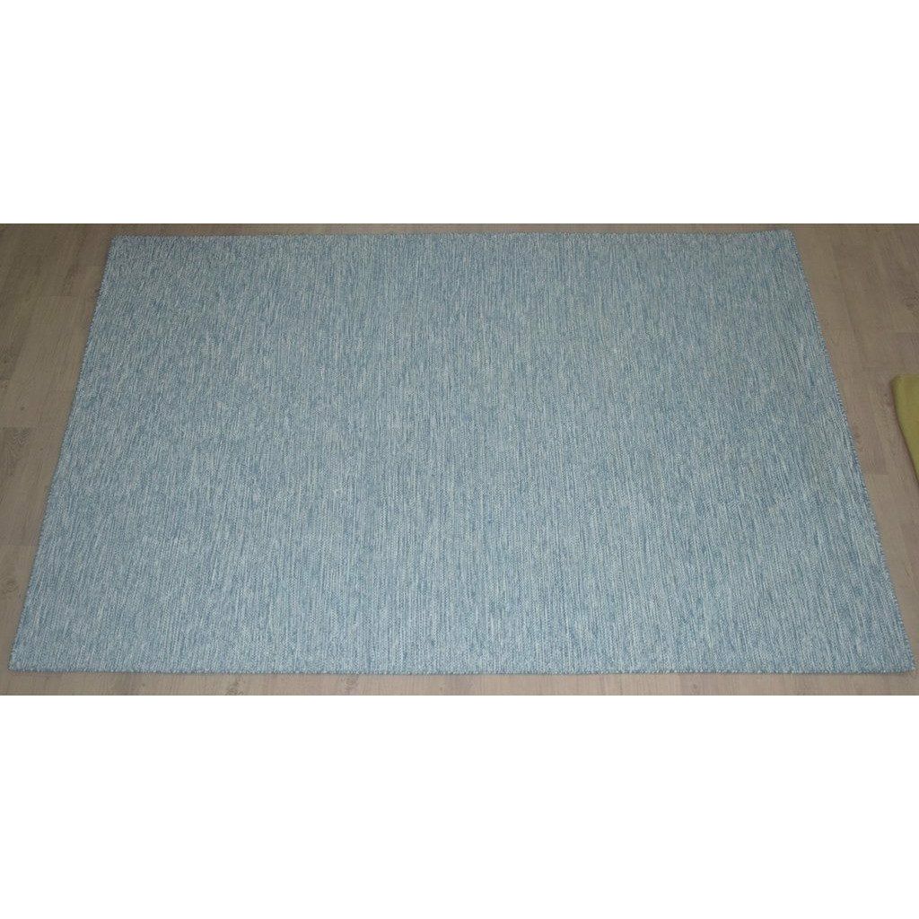 Signature Strie Cotton Flatweave Blue SAMPLE samples Organic Weave Shop 