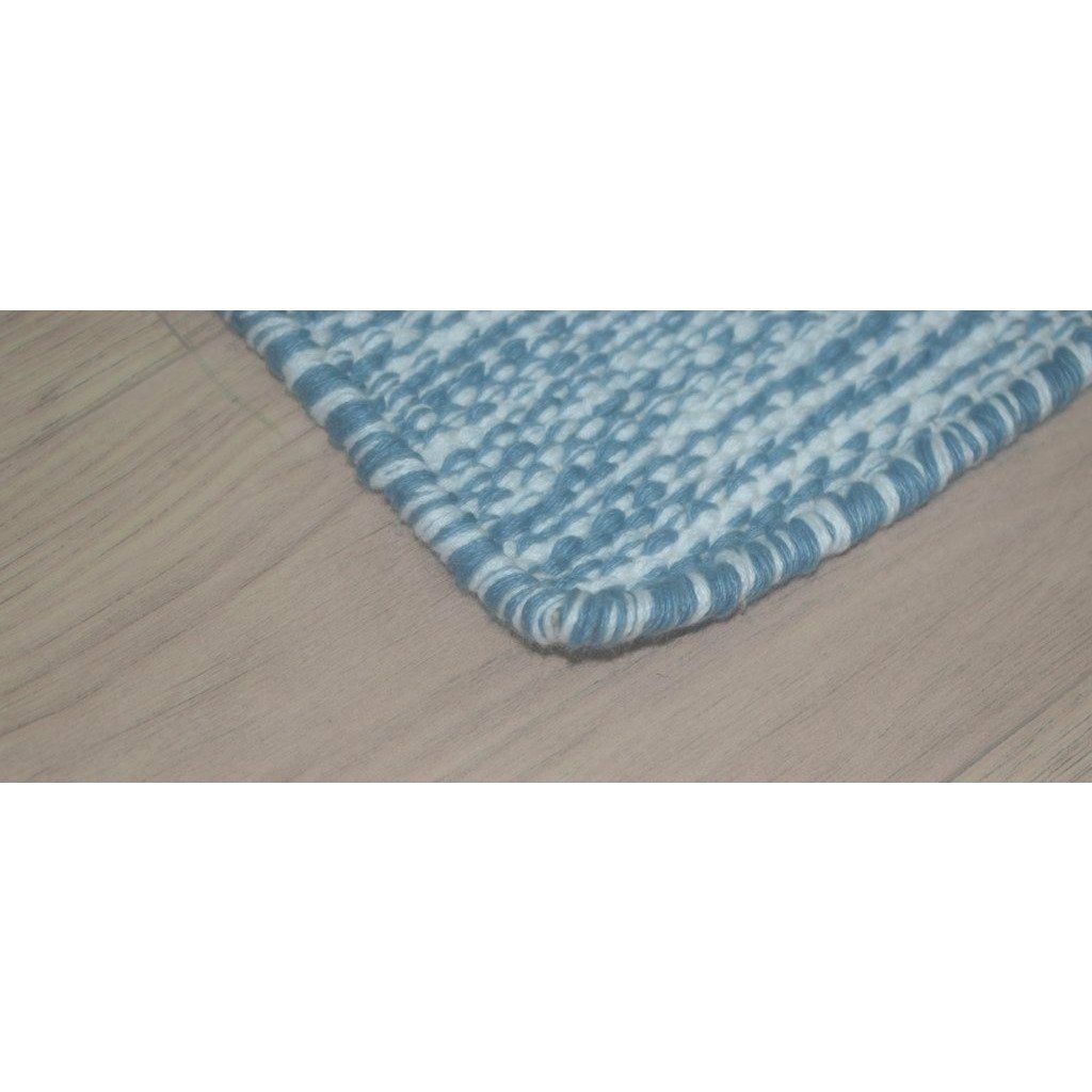 Signature Strie Cotton Flatweave Blue SAMPLE samples Organic Weave Shop 