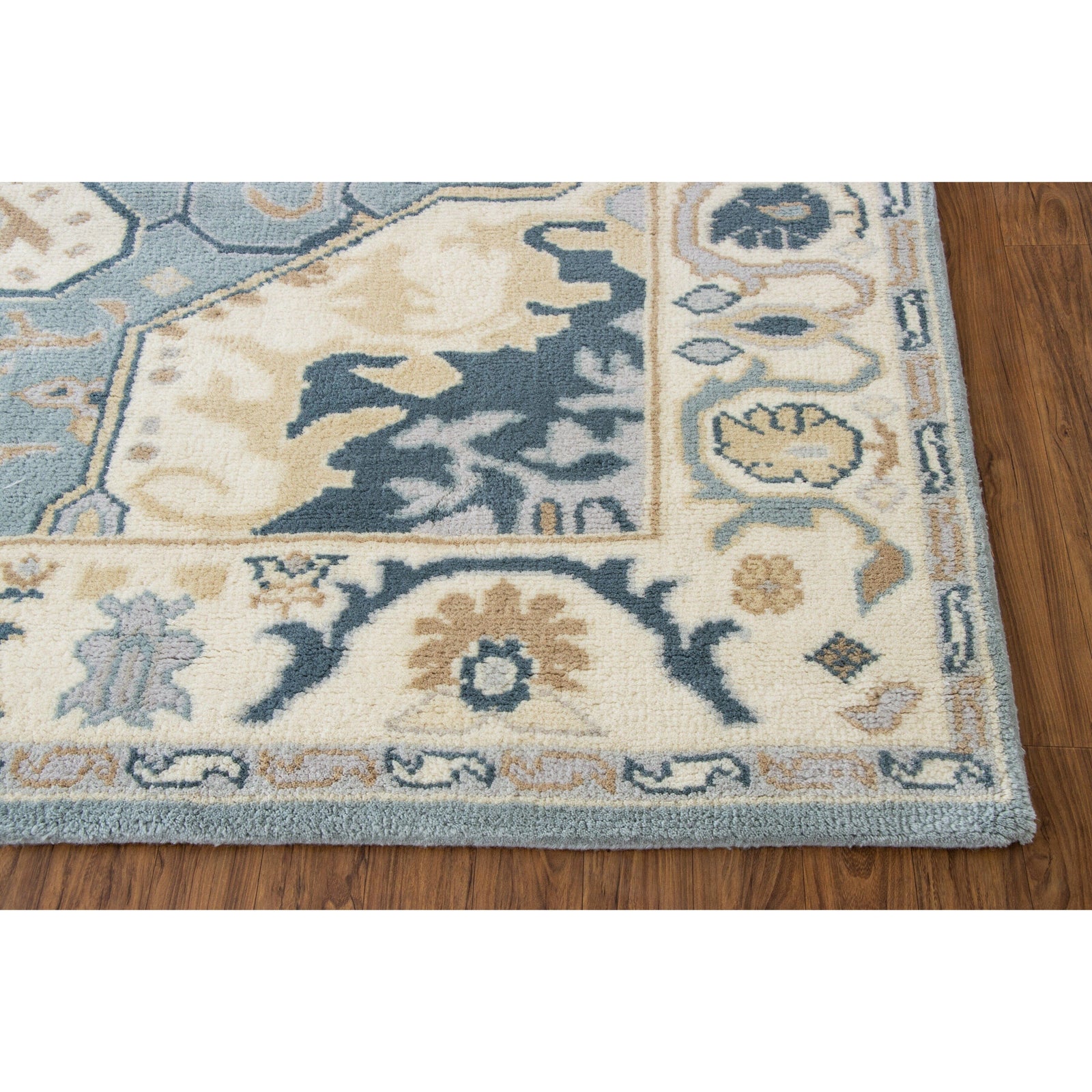 Ballard Blue Wool Handknotted SAMPLE Rugs Organic Weave Shop SAMPLE 
