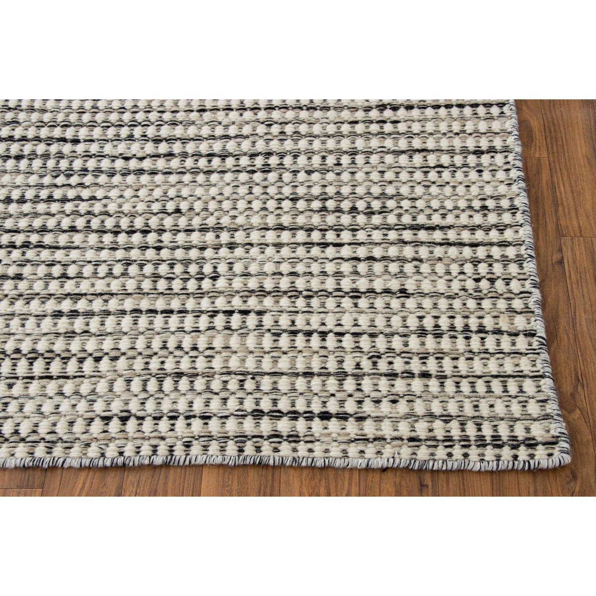 Whitney Black Wool Flatweave SAMPLE samples Organic Weave Shop SAMPLE Black 