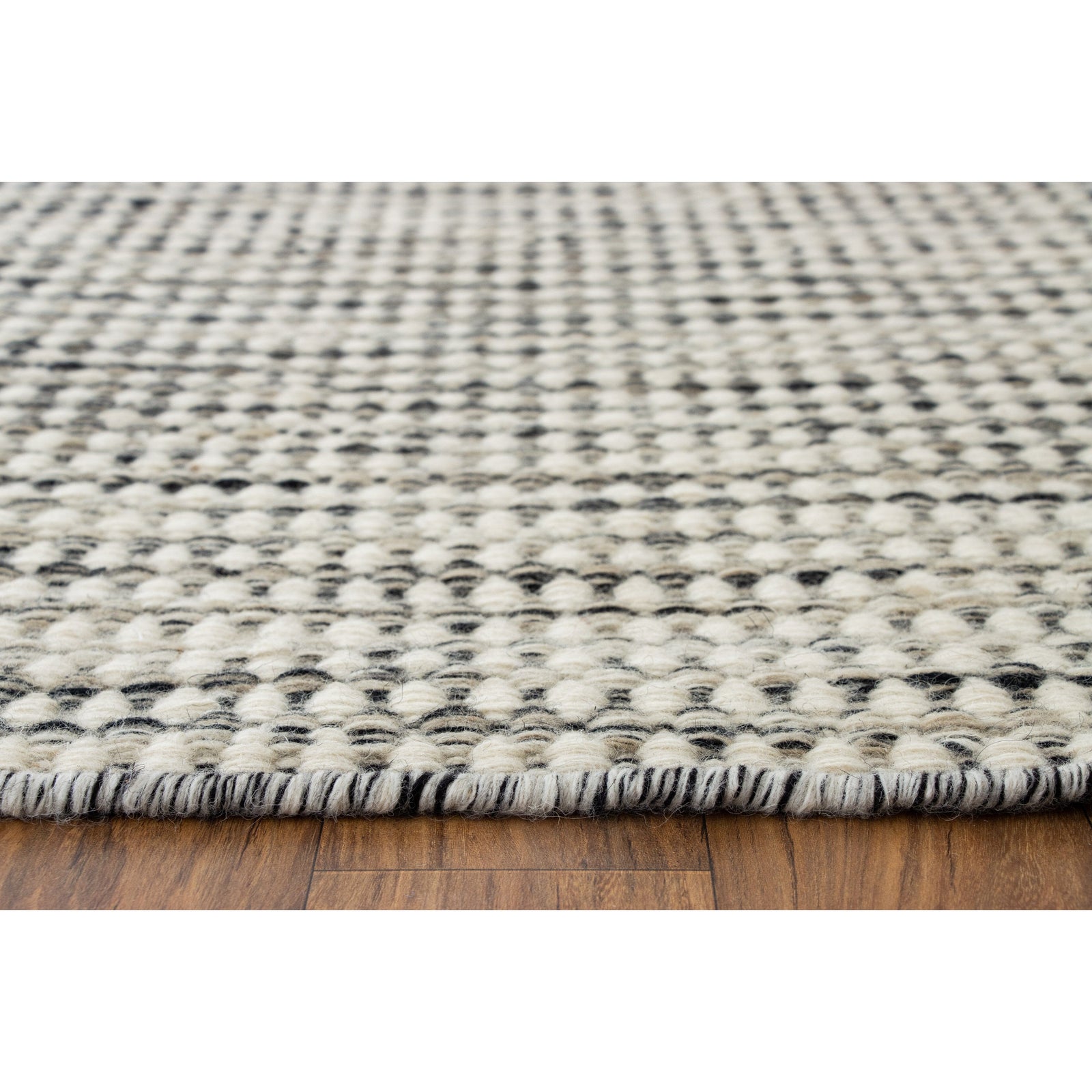 Whitney Black Wool Flatweave wool flatweave Organic Weave Shop 