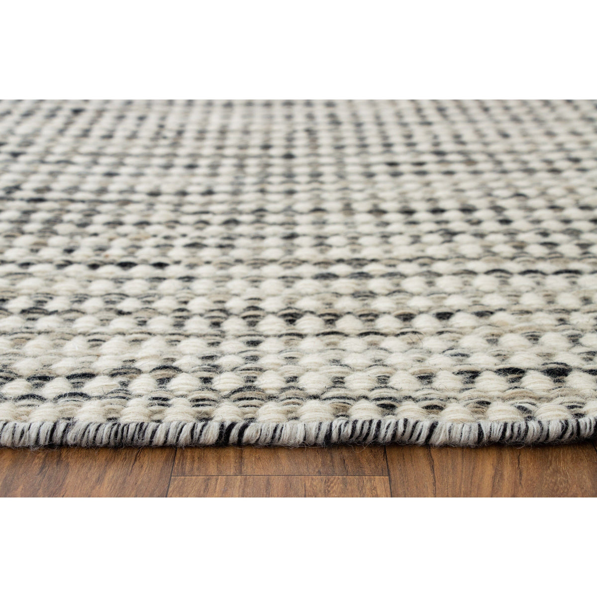 Whitney Black Wool Flatweave SAMPLE samples Organic Weave Shop 