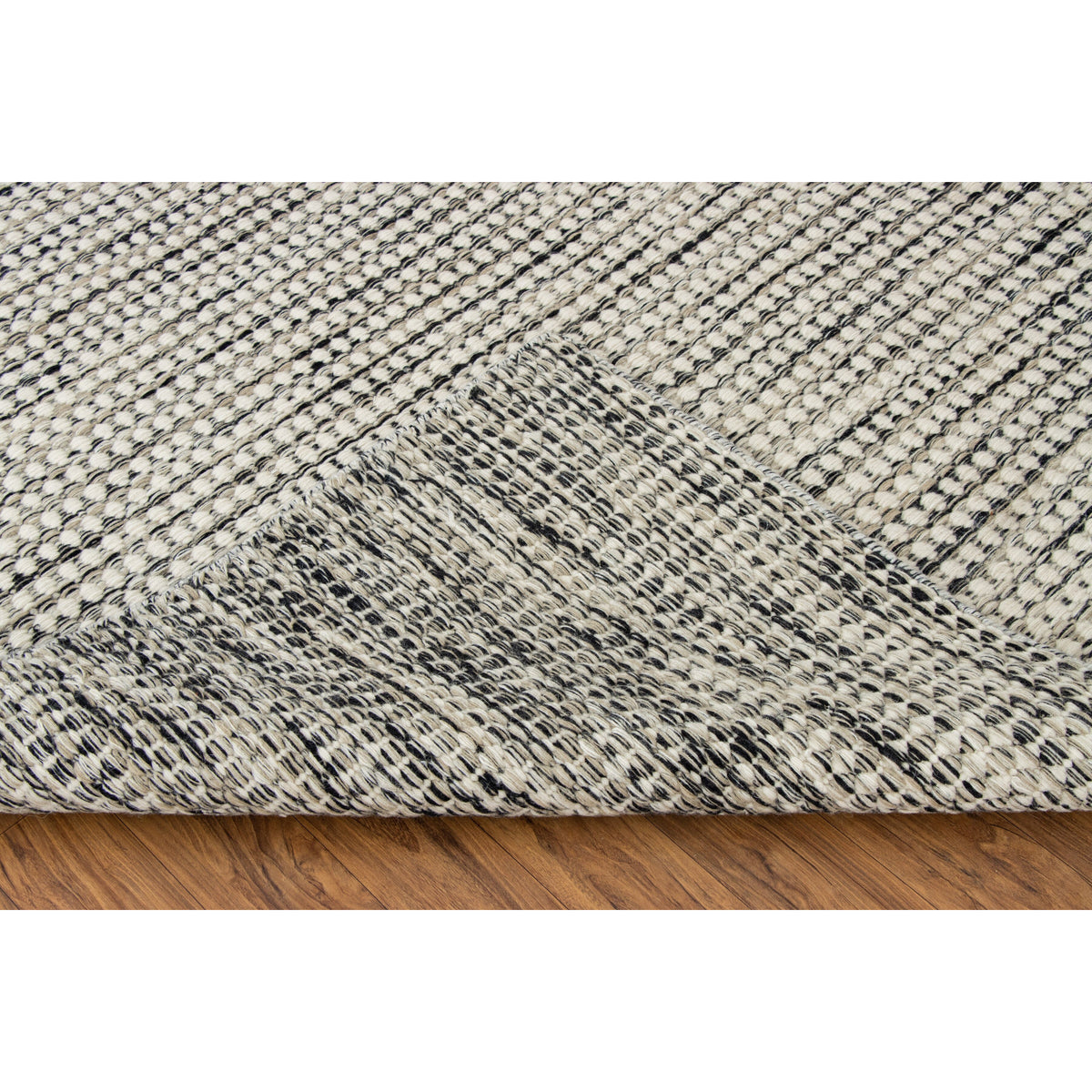 Whitney Black Wool Flatweave wool flatweave Organic Weave Shop 