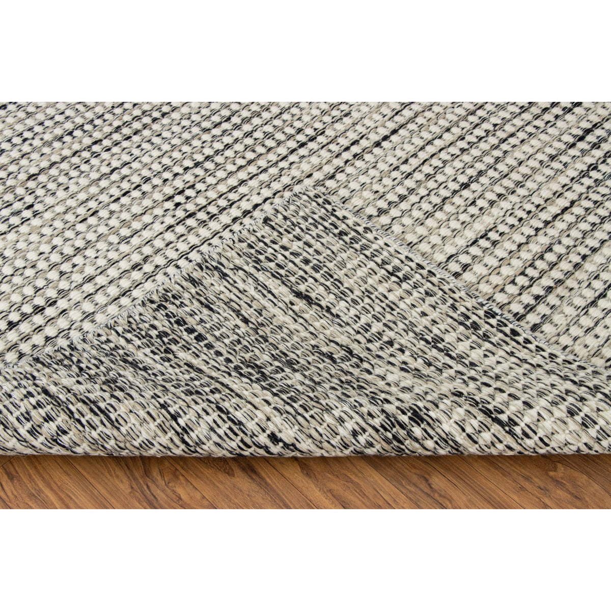 Whitney Black Wool Flatweave SAMPLE samples Organic Weave Shop 