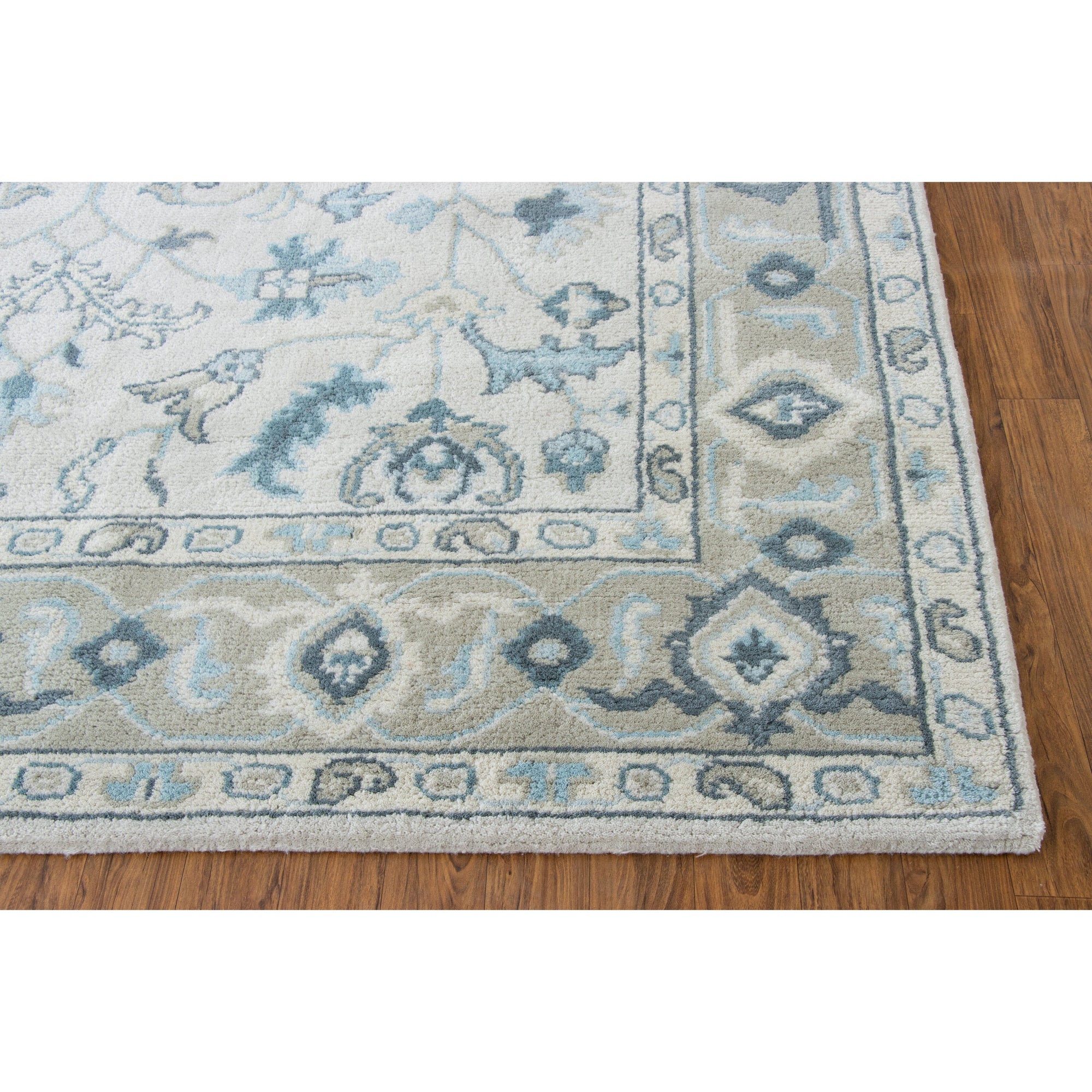 Lucerne Blue Handknotted handknotted tibetan 60 knot Organic Weave Shop 