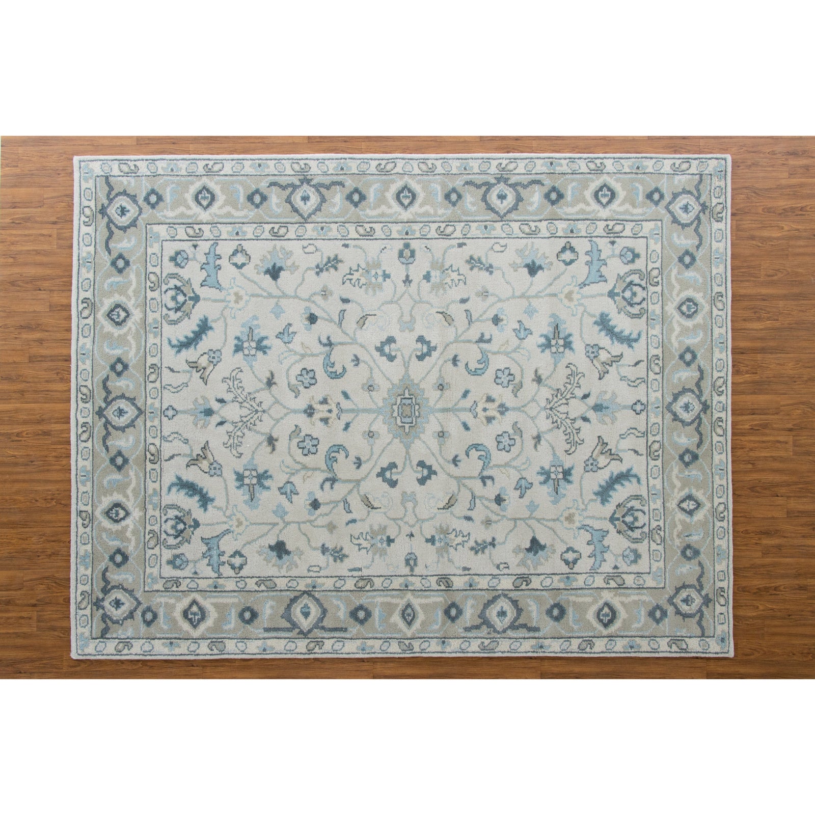 Lucerne Blue Handknotted handknotted tibetan 60 knot Organic Weave Shop 