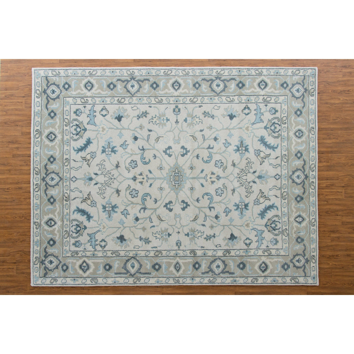 Lucerne Blue Handknotted SAMPLE samples Organic Weave Shop 