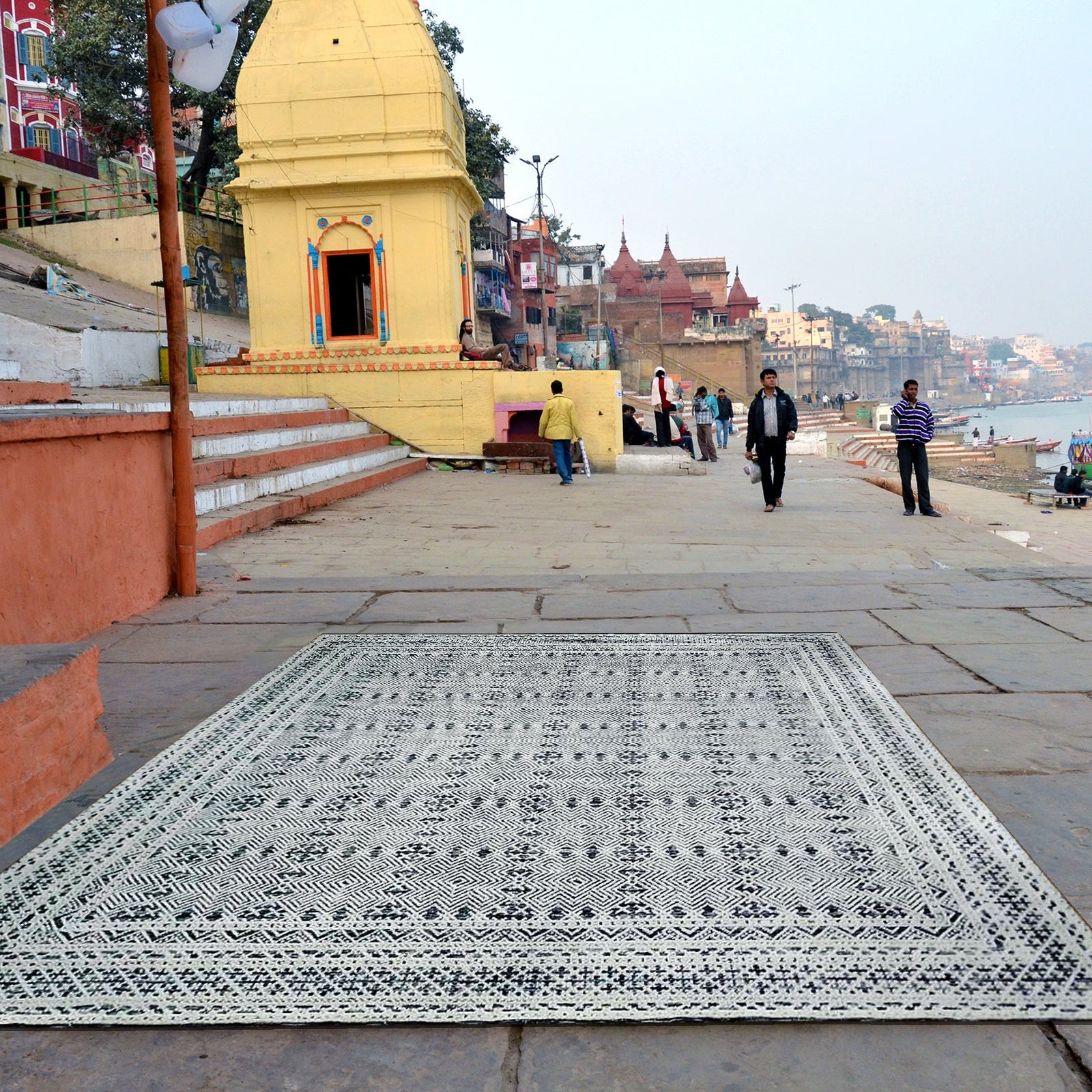 Noah Black Handknotted handknotted tibetan 60 knot Organic Weave Shop 