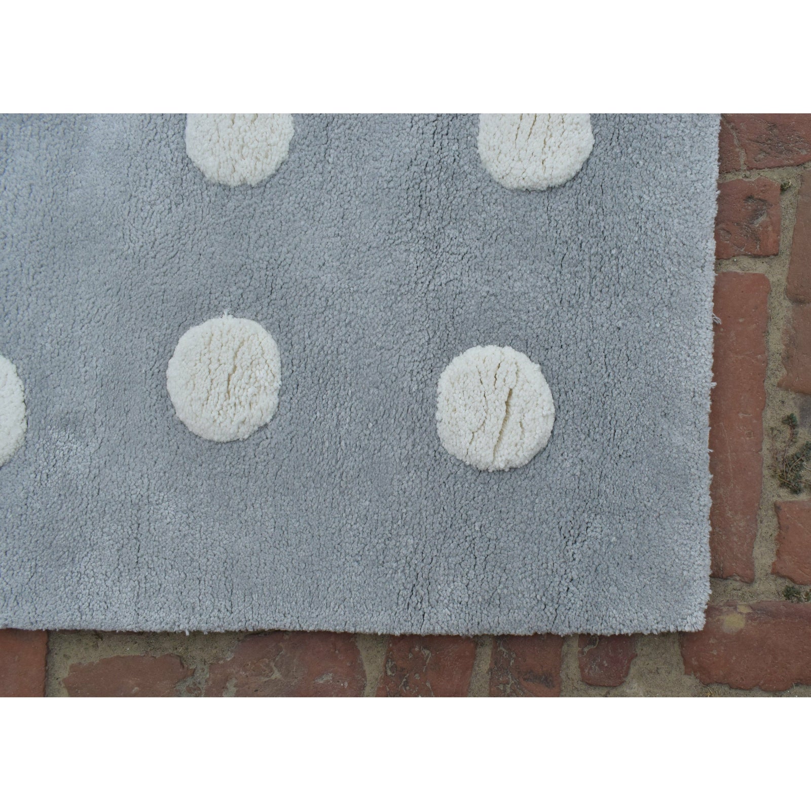 Polka Dot Grey handtufted cotton Organic Weave Shop 