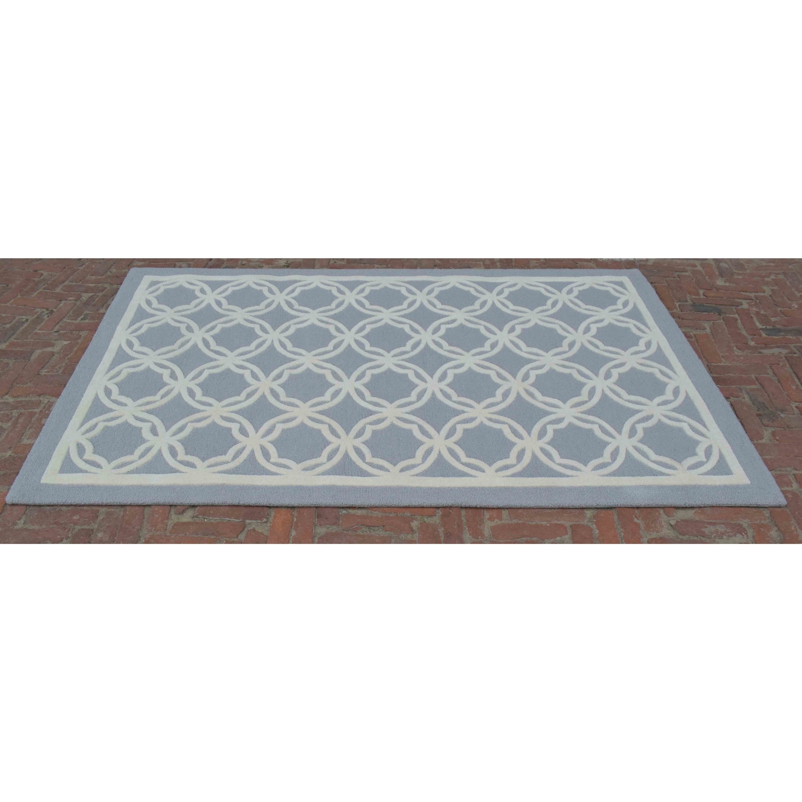 Tilly Trellis Grey handtufted wool Organic Weave Shop 