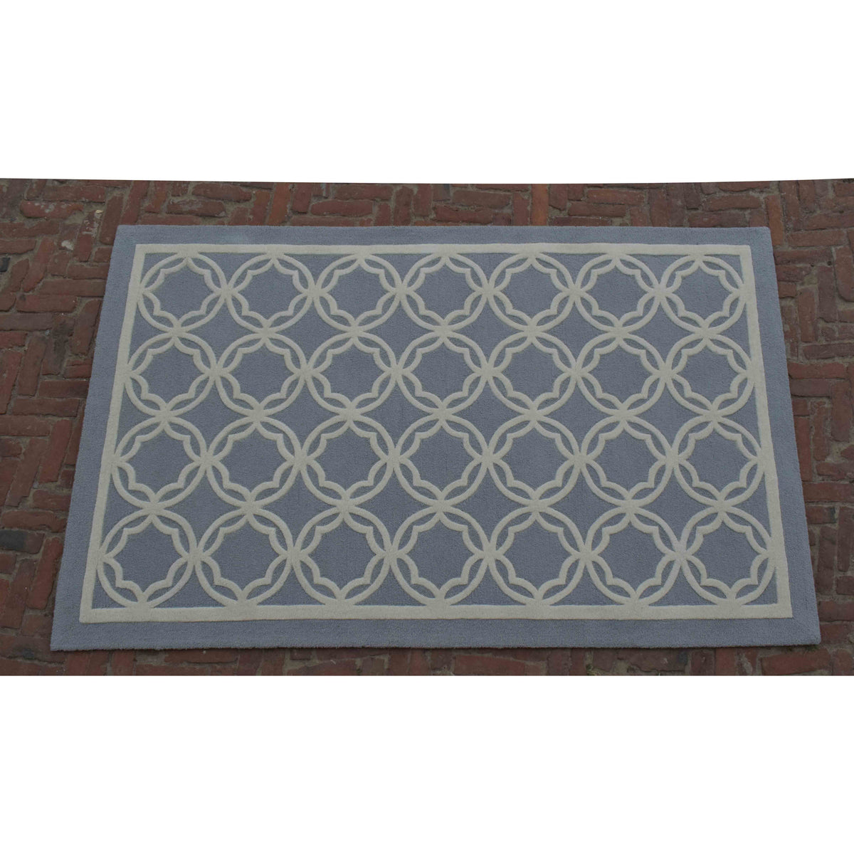 Tilly Trellis Grey handtufted wool Organic Weave Shop 