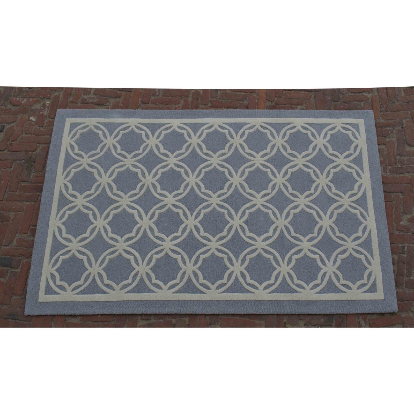 Tilly Trellis Grey handtufted wool Organic Weave Shop 