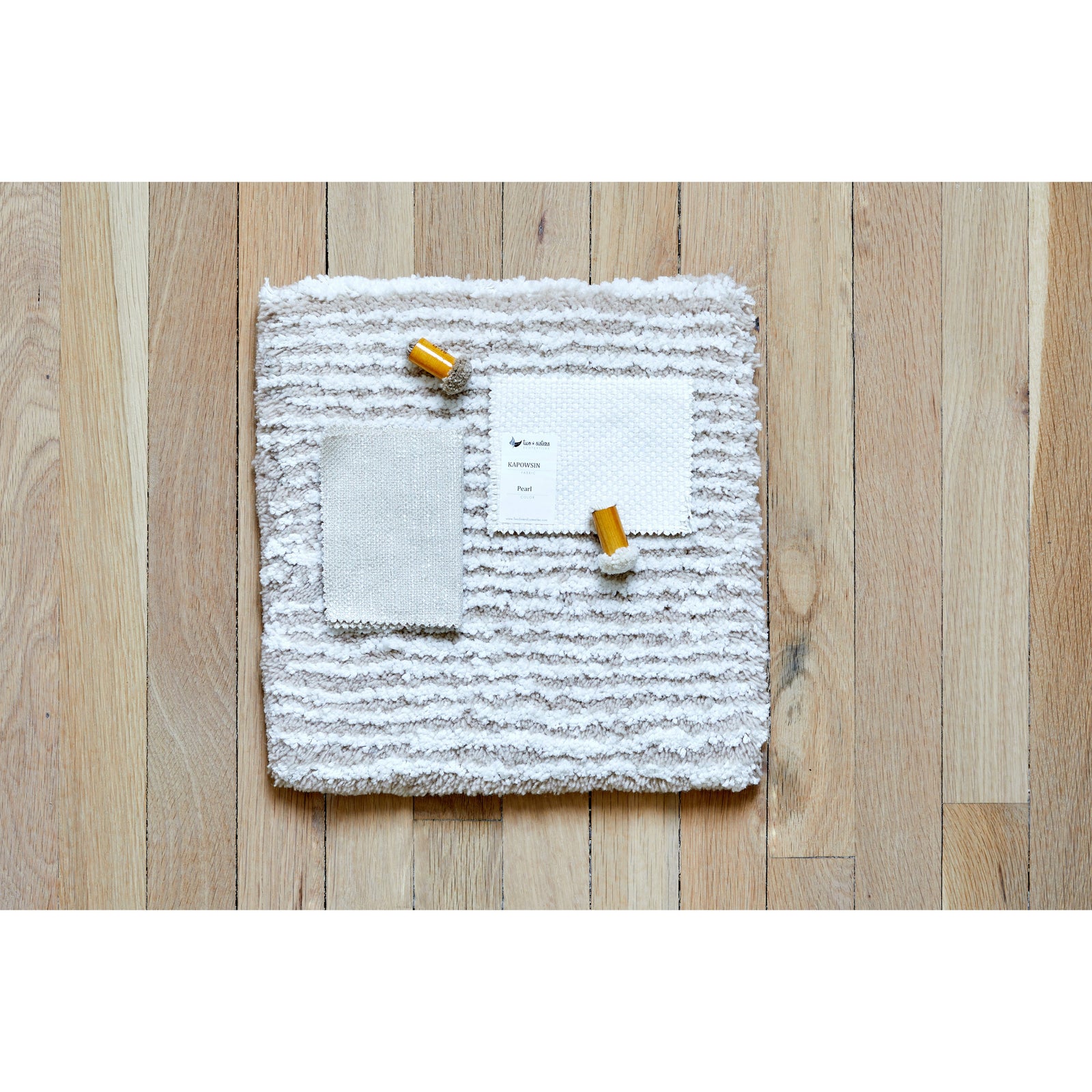 Seersucker Wool + Cotton Shag Blush Pink SAMPLE samples Organic Weave Shop 