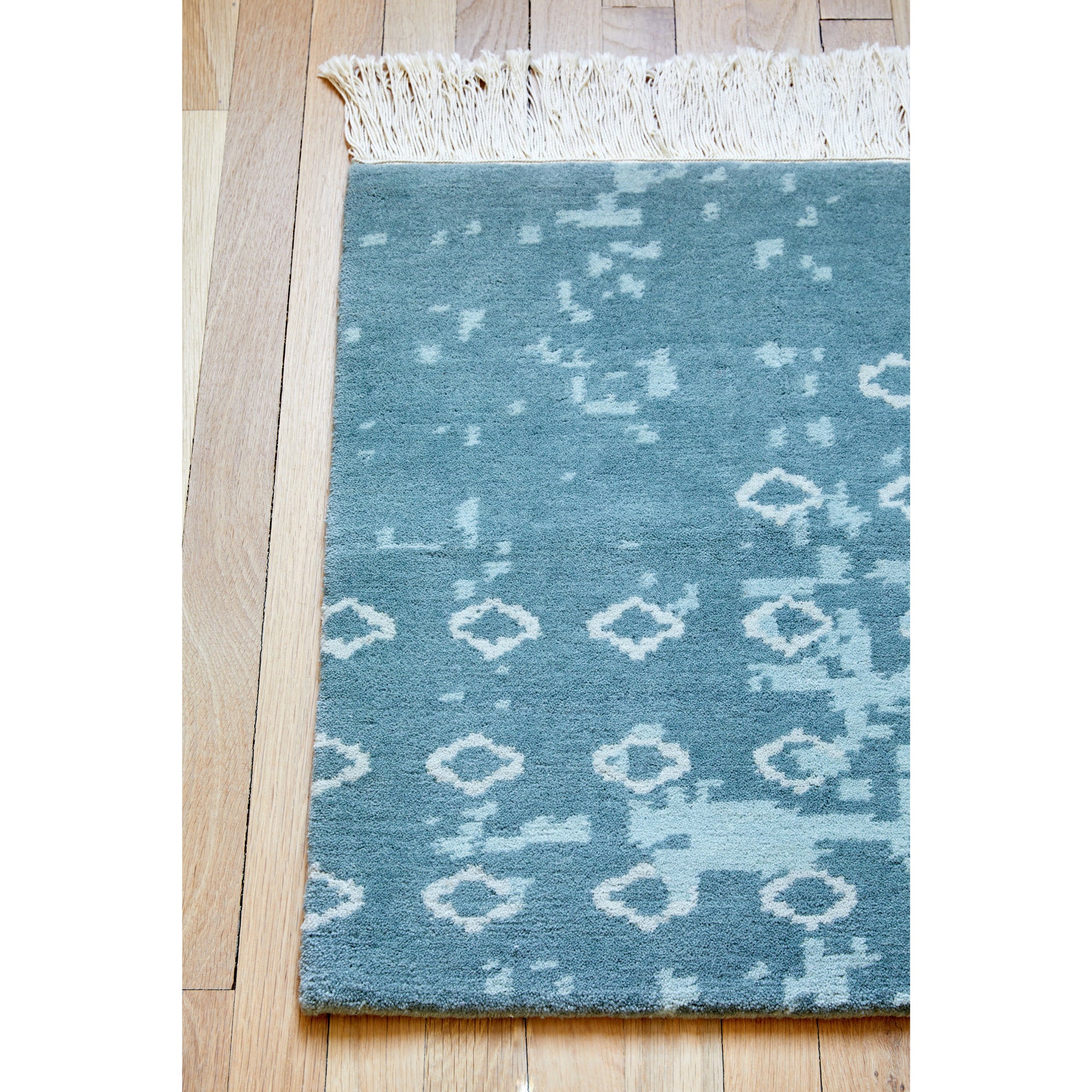 Peace Train Blue Grey Handknotted 2' x 2' SAMPLE samples Organic Weave Shop 