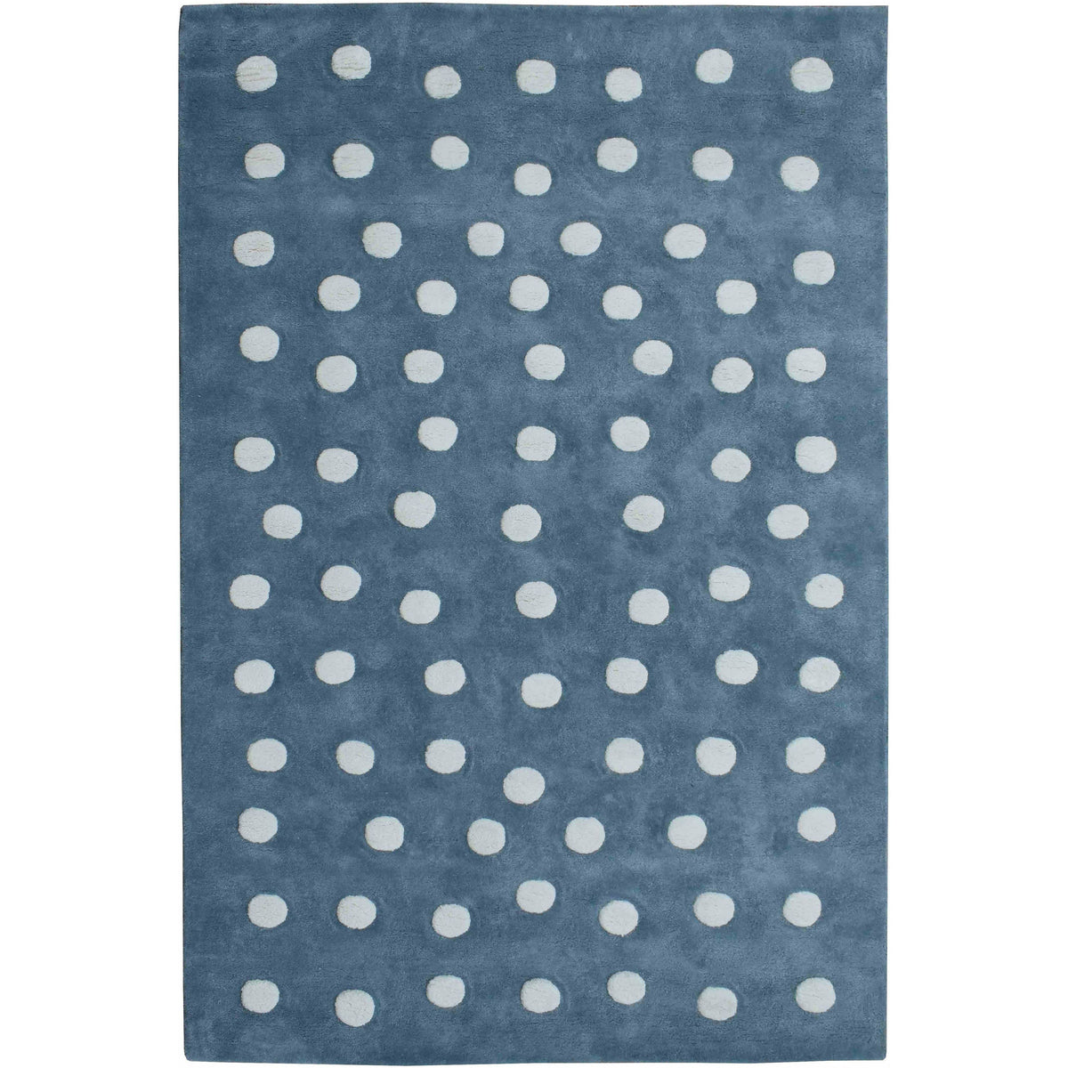 Polka Dot Blue handtufted cotton Organic Weave Shop 