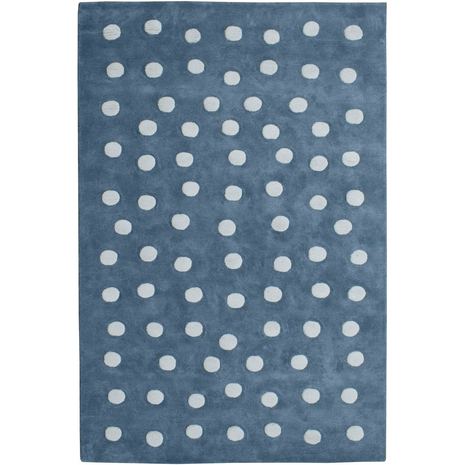 Polka Dot Blue handtufted cotton Organic Weave Shop 