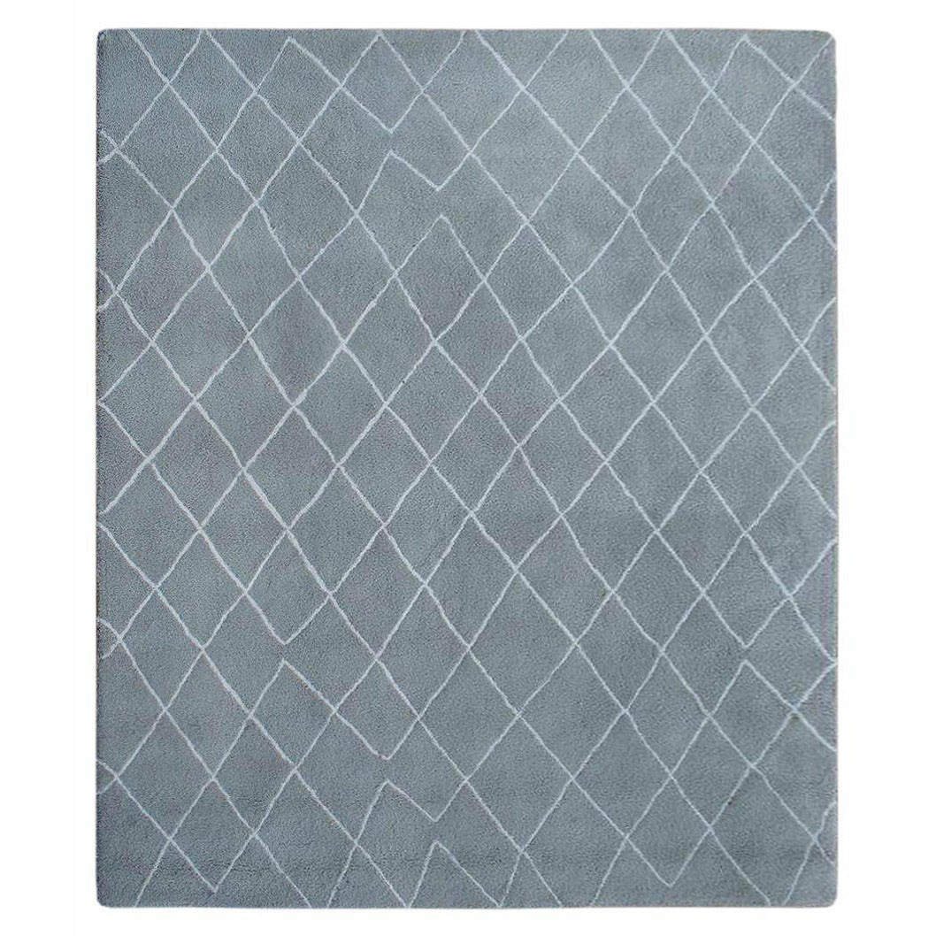 Black and Ivory Geometric Diamond Textured Shag 18 in. x 18 in. Square