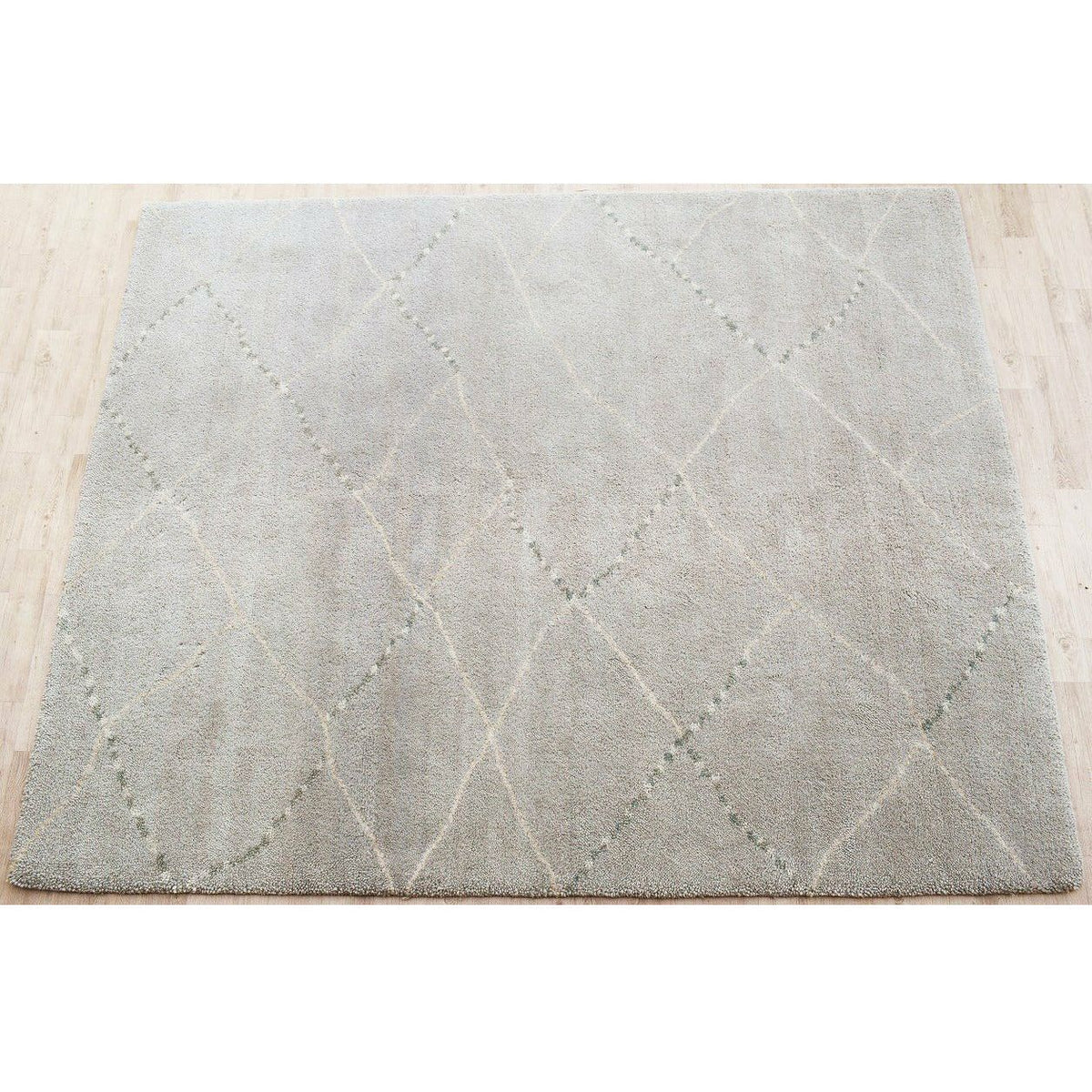 Samuel Moroccan Shag Wool Rug Grey handknotted tibetan 60 knot Organic Weave Shop 